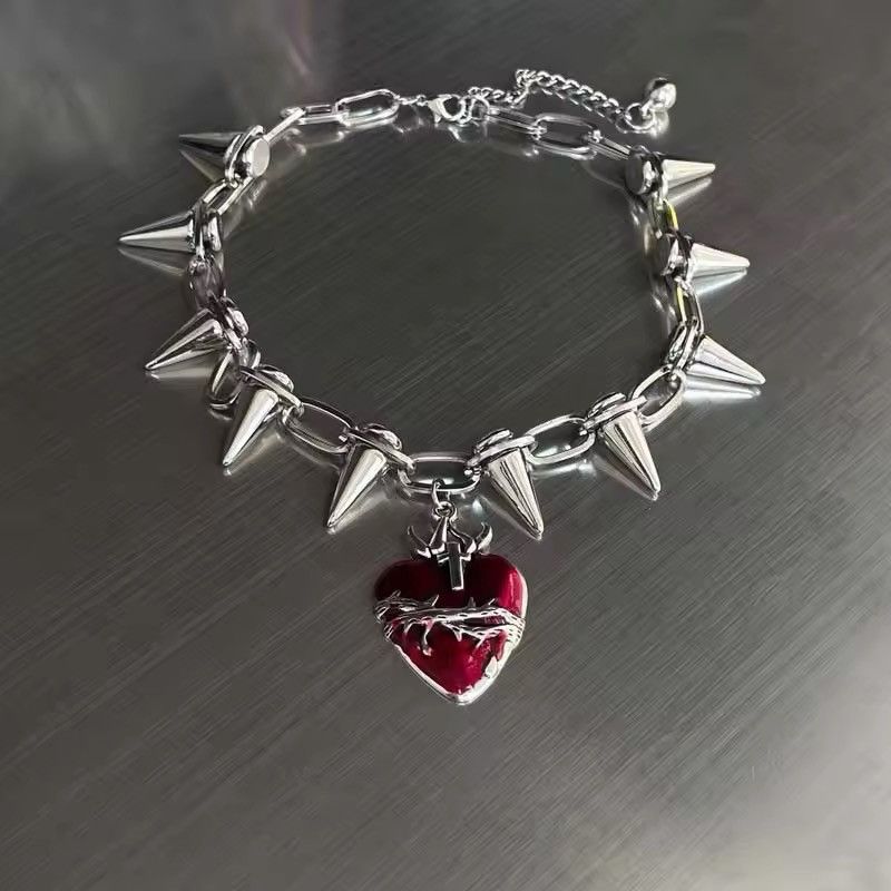 Jewelry Red Heart Pendant Necklace Size ONE SIZE - 4 Thumbnail