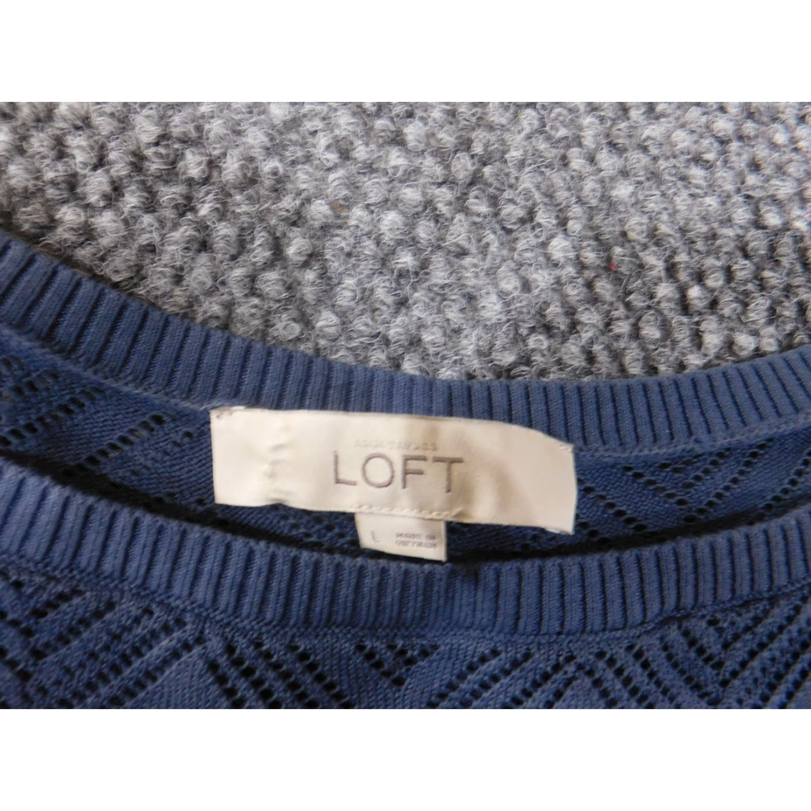 Loft LOFT Sweater Pullover Long Sleeve Crew Neck Women Regular Cotton Knit Blue L Modern Design Stretch Crewneck Casual Size L / US 10 / IT 46 - 5 Thumbnail