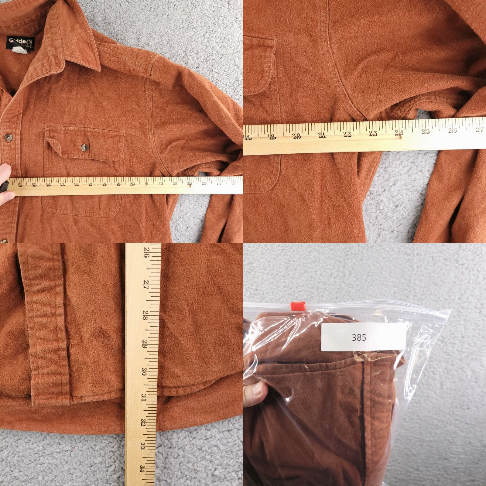 Vintage Guide Series Shirt Men's LT Orange Chore Heavyweight Button Up Tall Size L Size US L / EU 52-54 / 3 - 8 Thumbnail