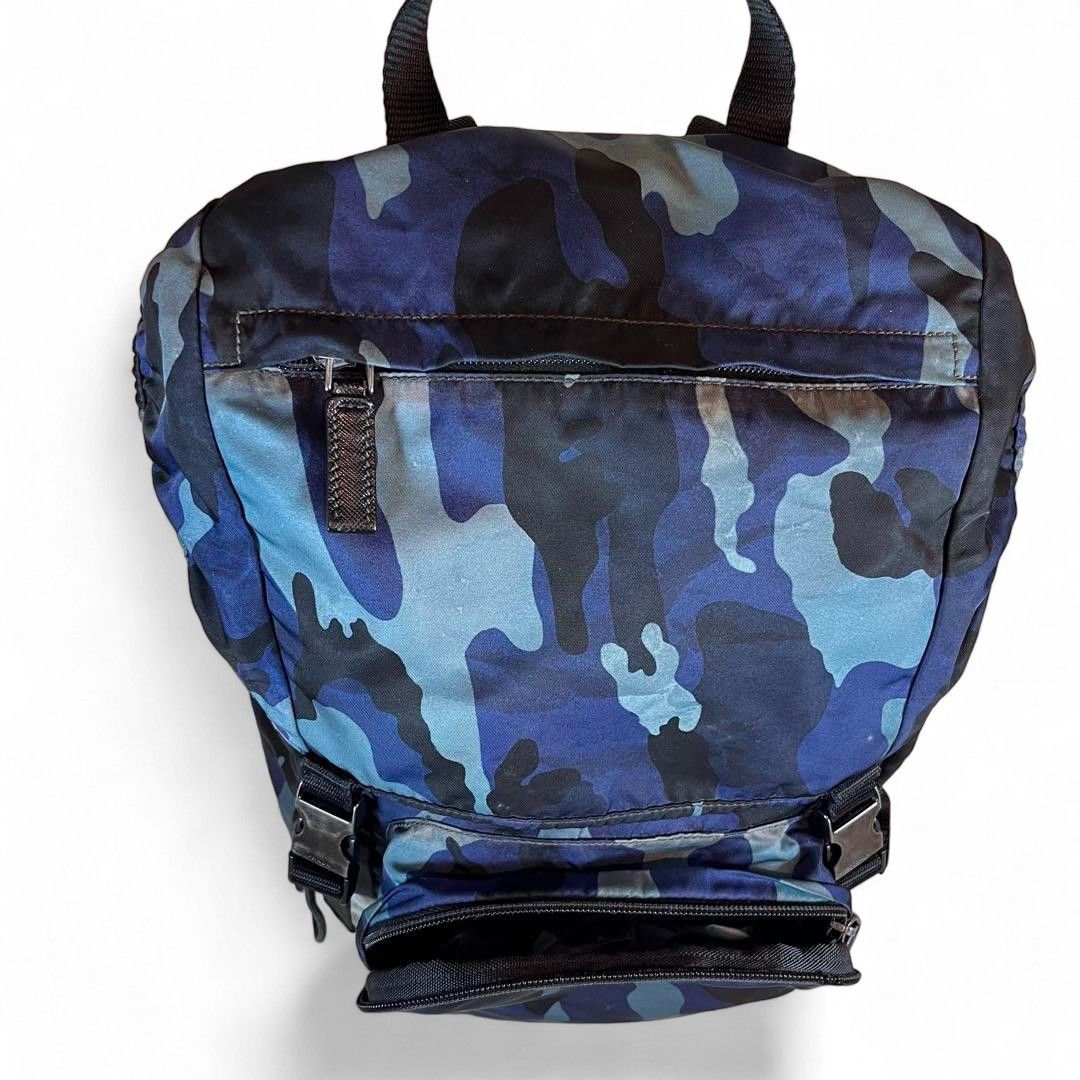Prada Prada - Camo Backpack Rucksack Blue Navy Nylon Triangle Logo Size ONE SIZE - 3 Thumbnail