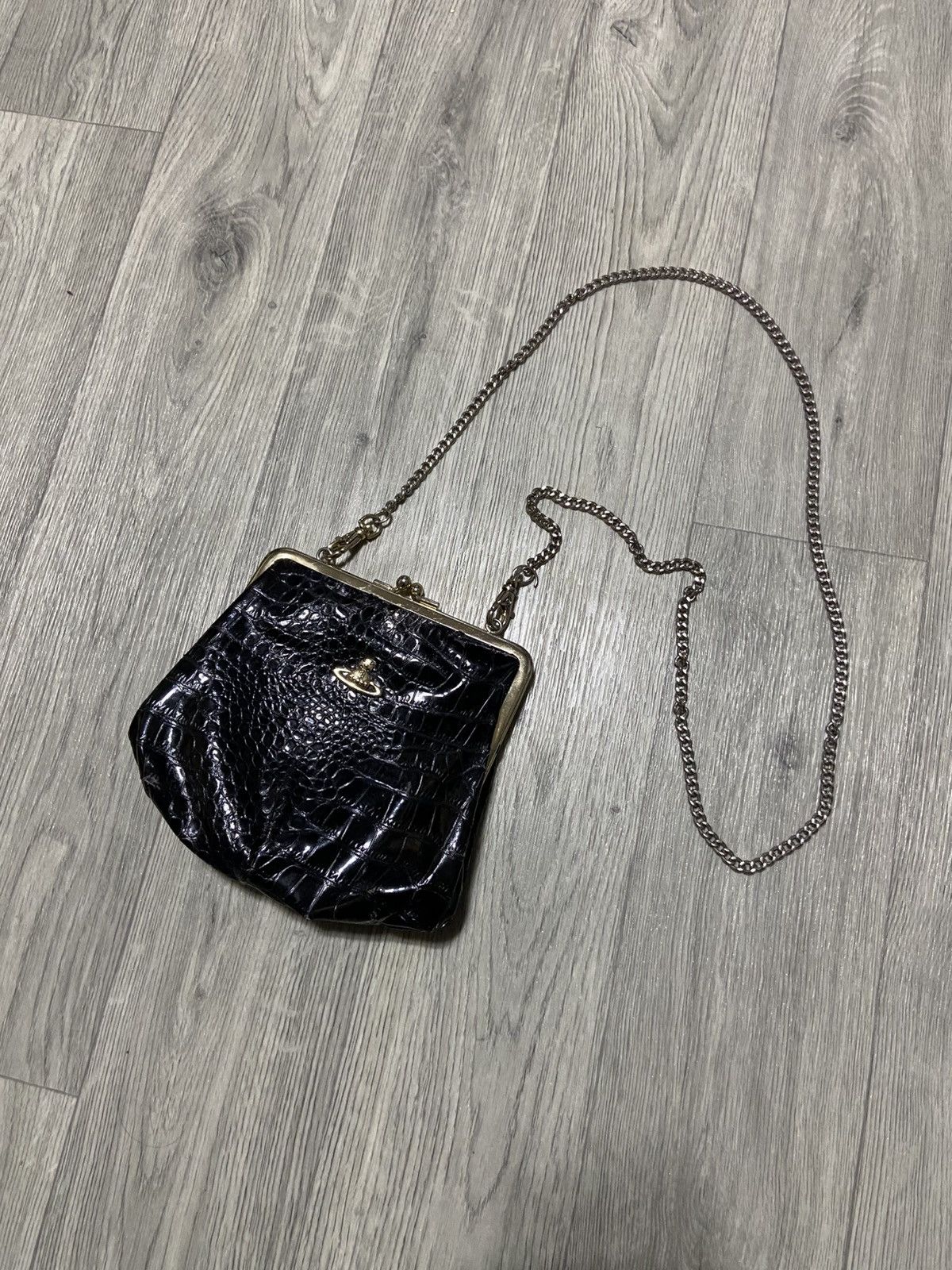 Vivienne Westwood Vivienne Westwood Archive Orb Croc-Embossed Granny Frame Size ONE SIZE - 1 Thumbnail