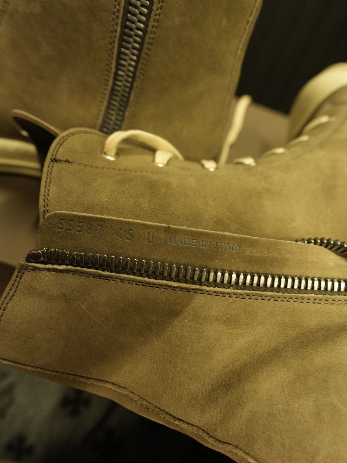 Rick Owens × Rick Owens Drkshdw Rick Owens Dust Grey Nubuck High Top Sneakers Size US 12 / EU 45 - 8 Thumbnail