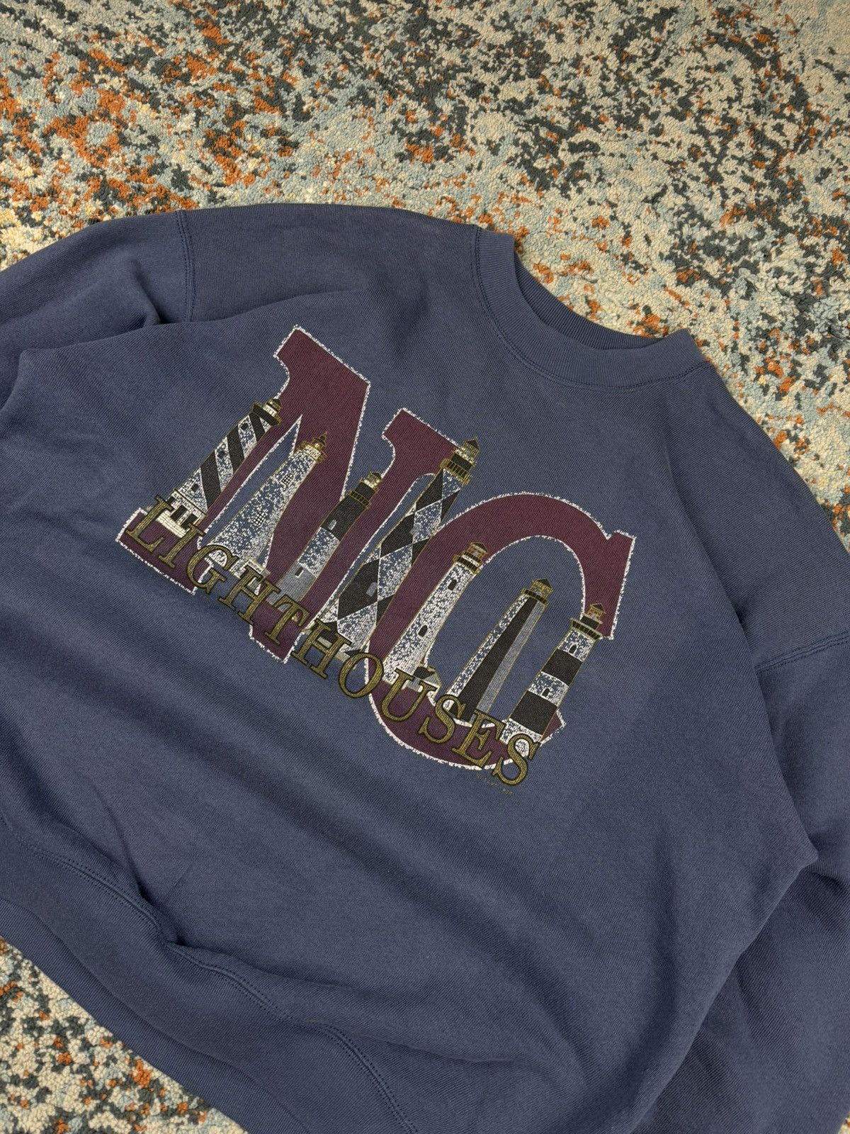 Vintage Vintage 90s North Carolina lighthouse made in USA sweatshirt Size US L / EU 52-54 / 3 - 3 Thumbnail