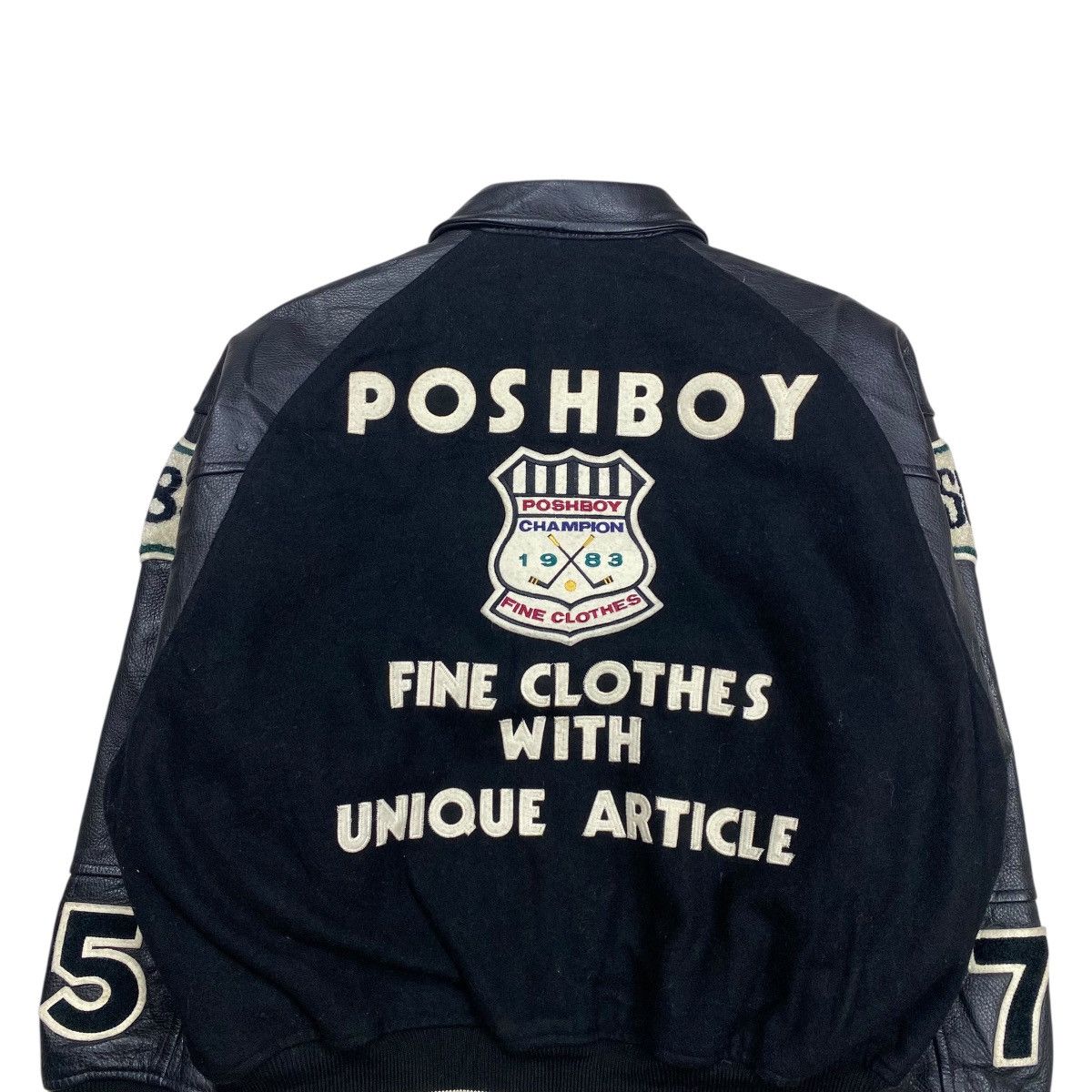 Vintage Vintage Posh Boy Wool Leather Varsity Jacket Size US M / EU 48-50 / 2 - 6 Thumbnail