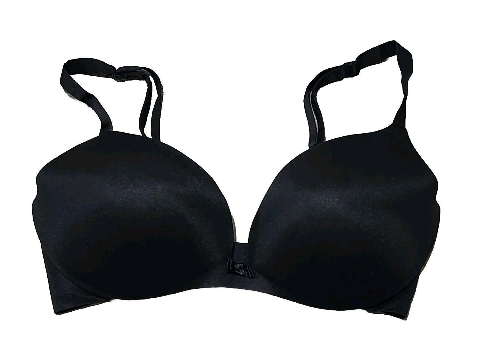Designer Victoria Secret Lined Demi Bra Black 34DD Seamless Size ONE SIZE - 1 Thumbnail