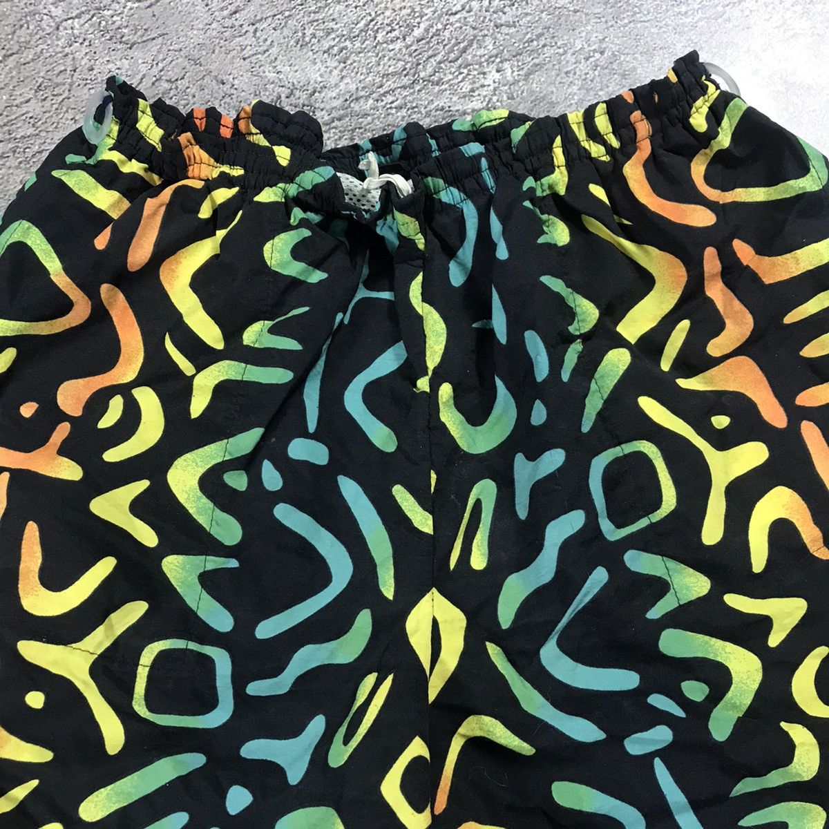 Vintage Y2K Neon All Over Print Baggy Swim Shorts Rave Streetwear 34 Size US 34 / EU 50 - 2 Thumbnail