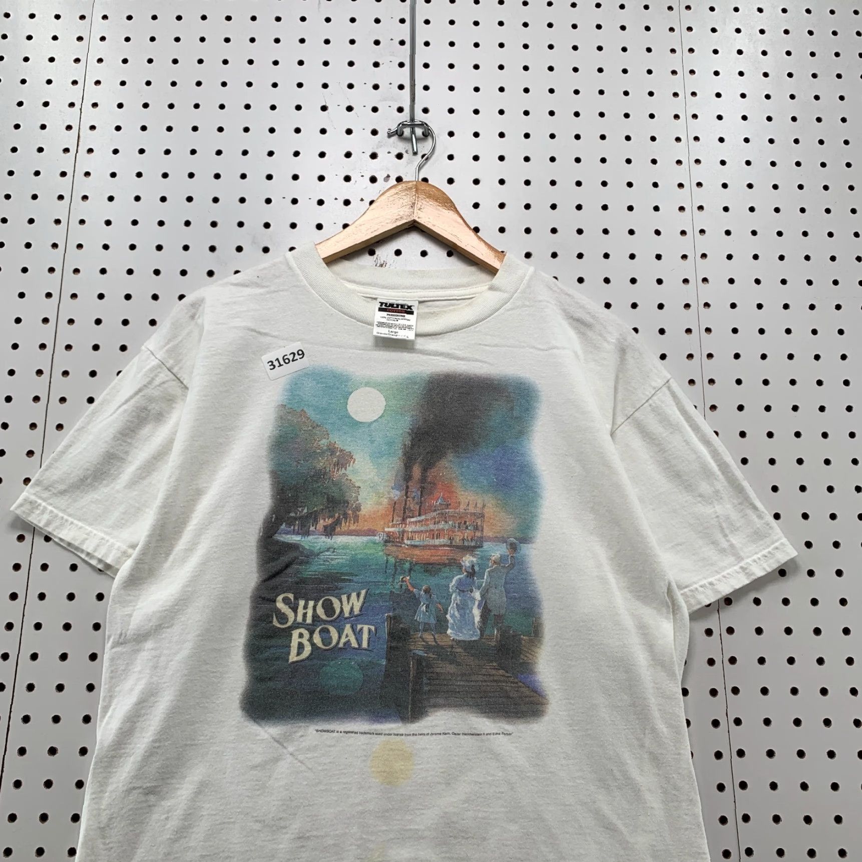 Tultex VINTAGE Show Boat Shirt White Mens L Movie TEE 90s Tultex Short Sleeve Size US L / EU 52-54 / 3 - 2 Thumbnail