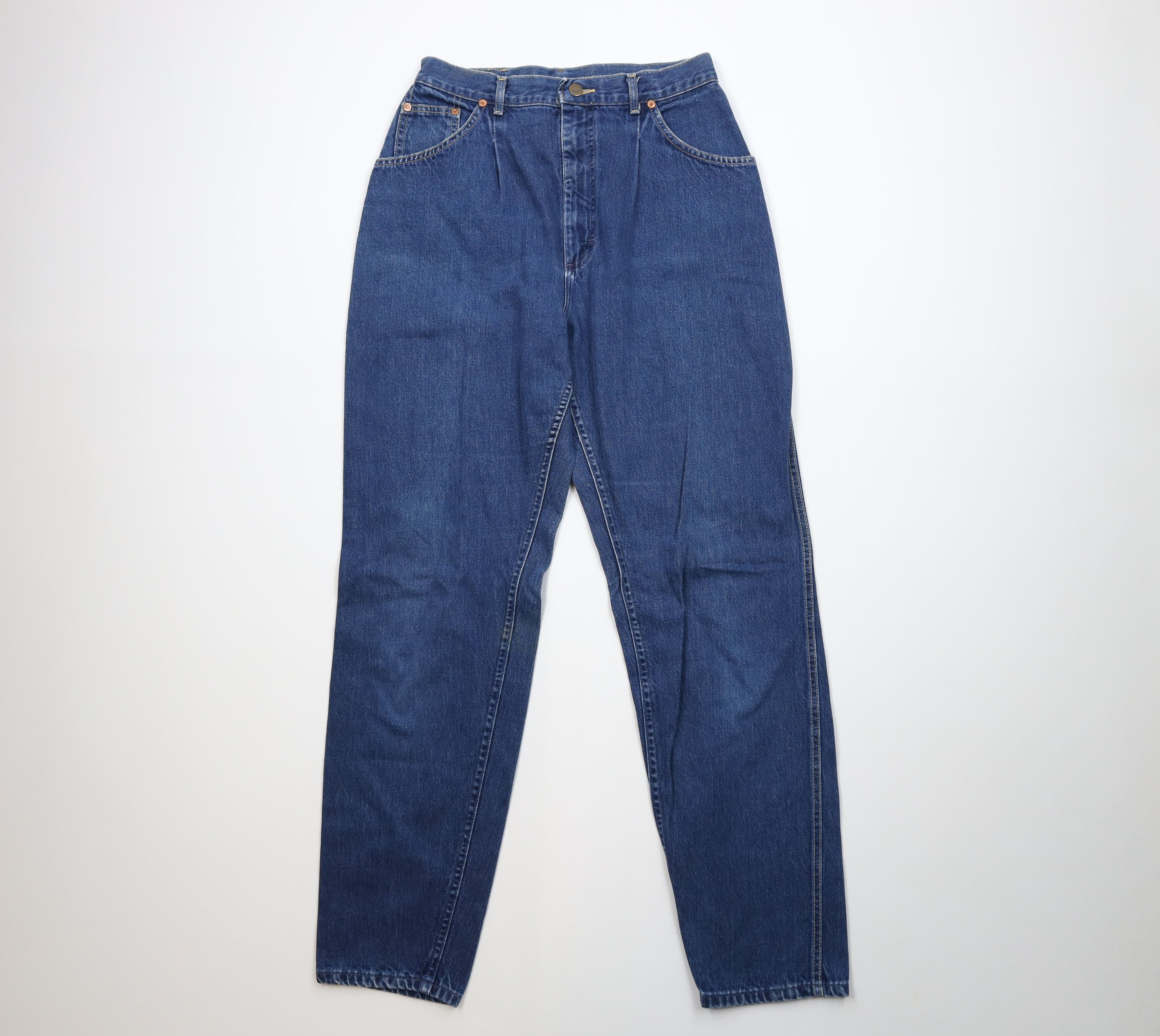 Lee Vintage 80s 90s Lee High Waisted Tapered Leg Jeans USA Blue Size 36" / US 14 / IT 50 - 1 Thumbnail