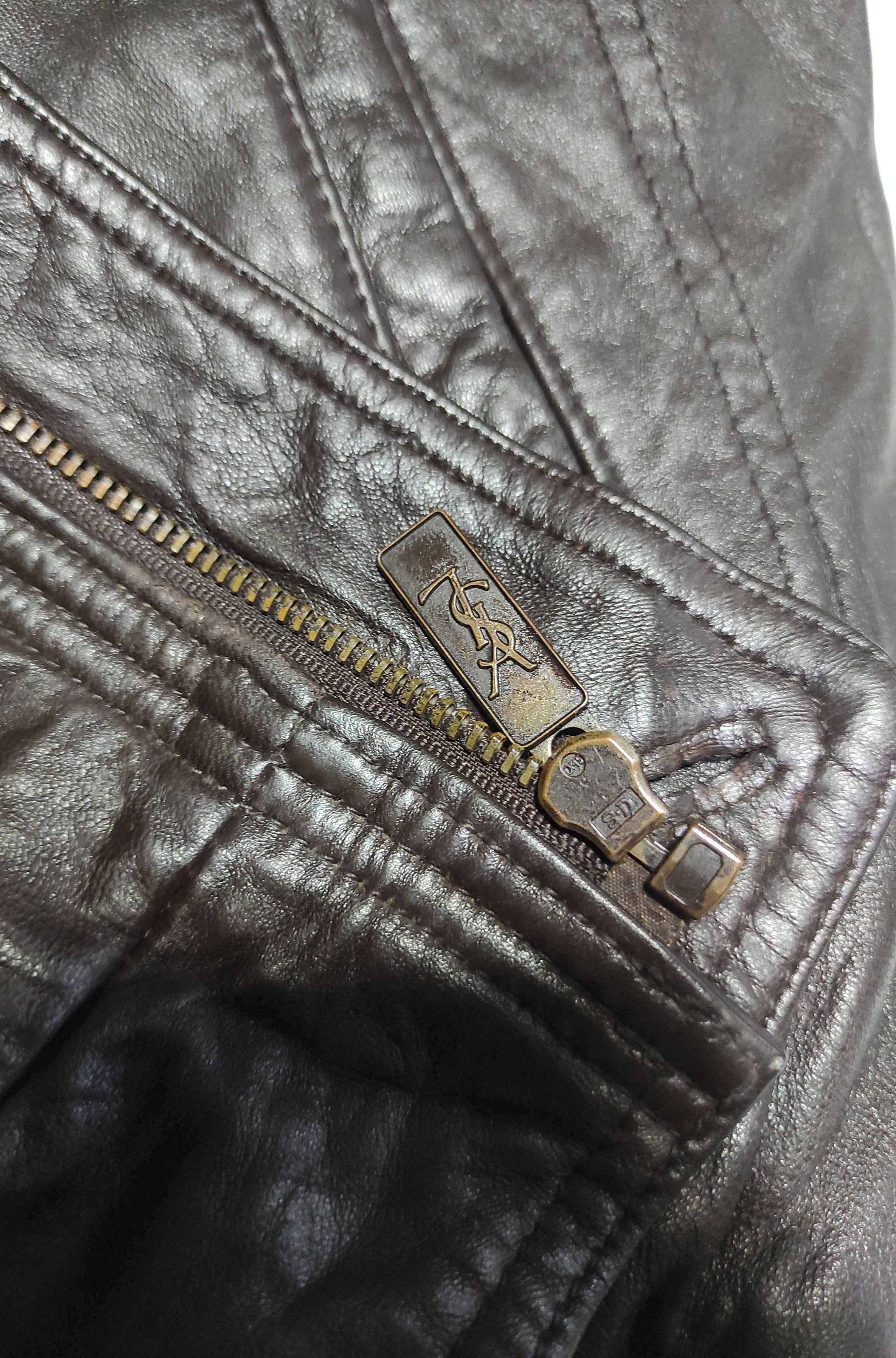 Yves Saint Laurent Beautiful Yves Saint Laurent Bomber jacket Genuine Leather Size US L / EU 52-54 / 3 - 6 Thumbnail