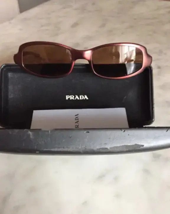 Prada × Vintage PRADA Sunglasses Rectangle Wrap Shield Symbole Star Flame Size ONE SIZE - 1 Thumbnail