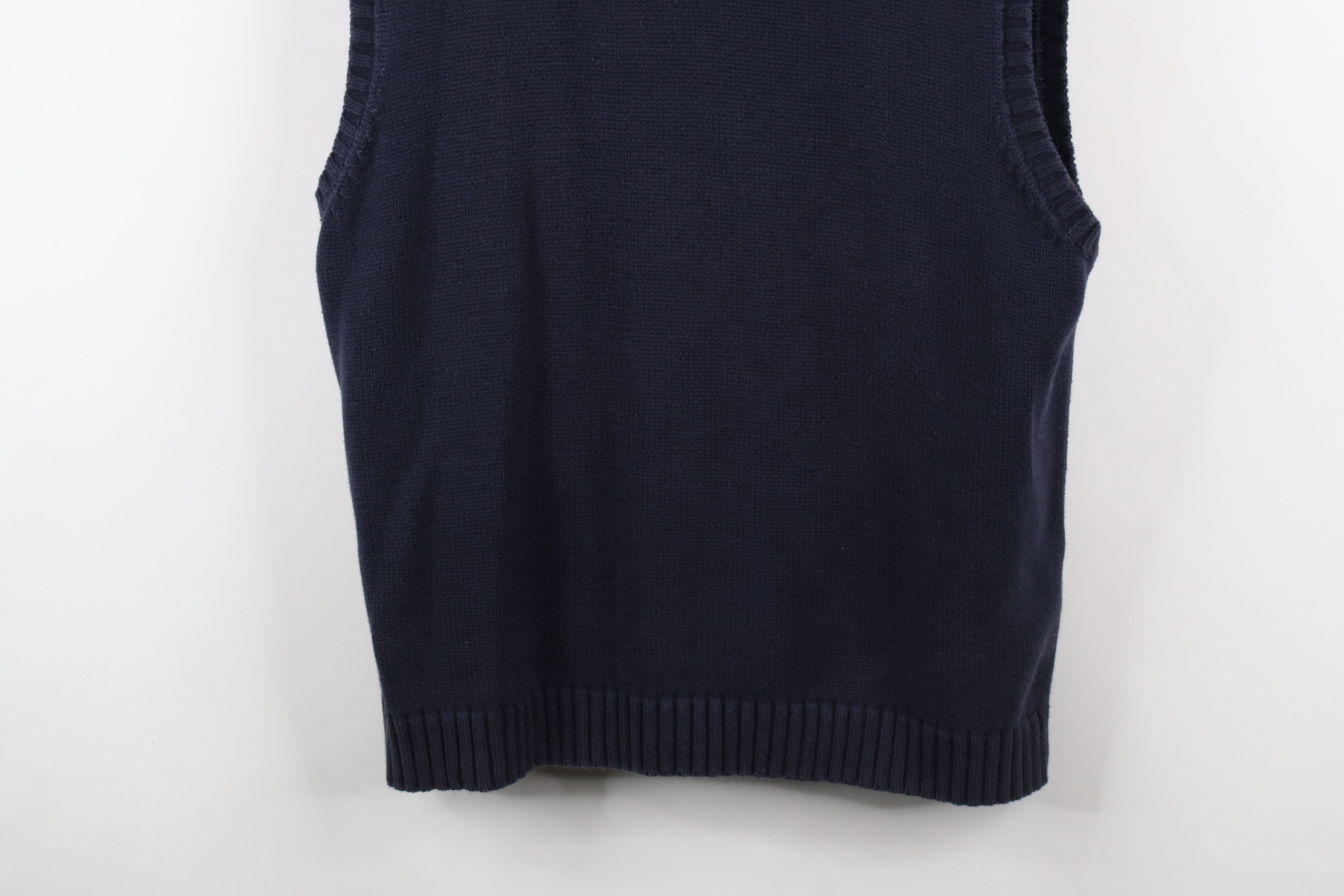 Tommy Hilfiger × Vintage Vintage 90s Tommy Hilfiger Crest Cotton Knit Sweater Vest Size US XL / EU 56 / 4 - 3 Thumbnail