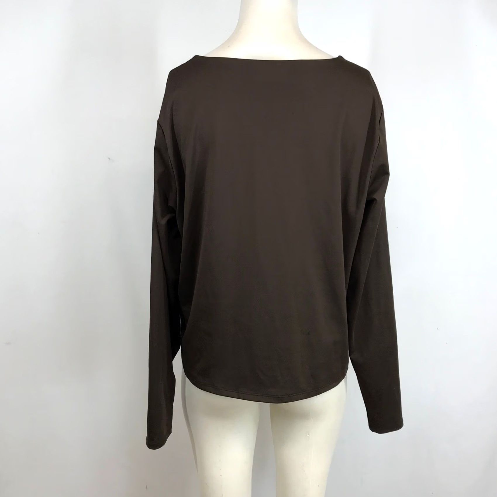 Old Navy Old Navy Womens XXL Brown V-Neck Long Sleeve Pullover Top Stretch Relaxed Fit Size XXL / US 16-18 / IT 52-54 - 5 Thumbnail