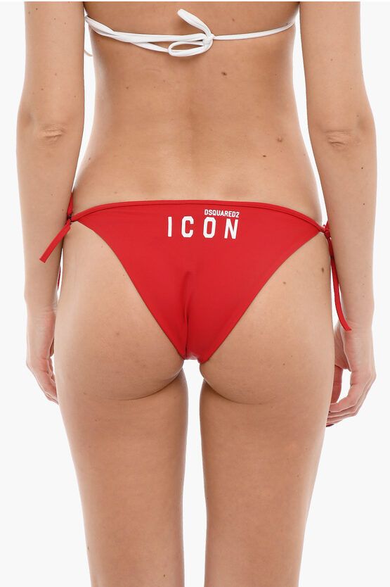 Dsquared2 og1mm0624 Size: 44 / Icon Solid Bikini Bottom in Red Size ONE SIZE - 2 Thumbnail