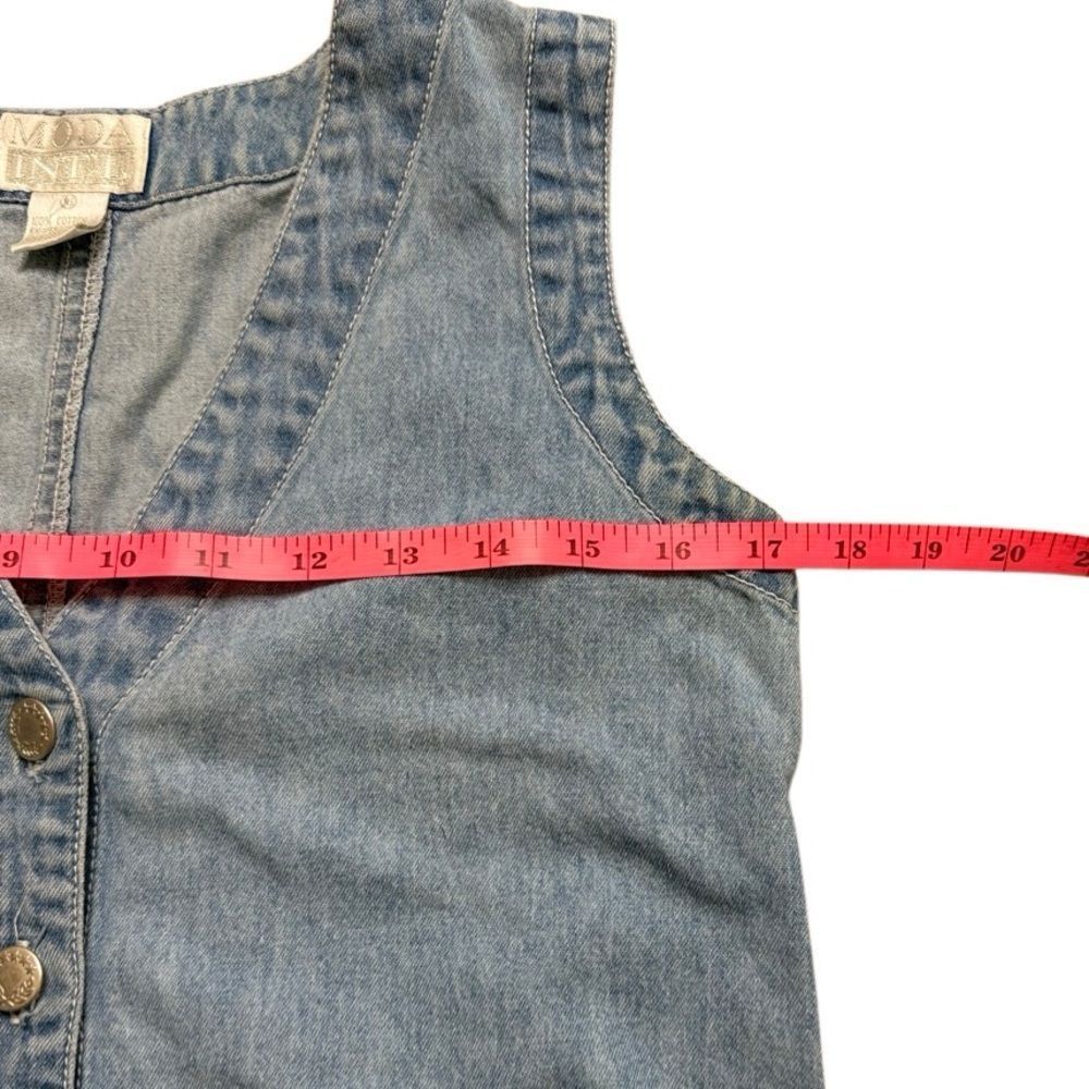 Vintage 90s Vintage Moda Intl Chambray Button Front Vneck Jumpsuit P Size US 26 / EU 42 - 6 Thumbnail