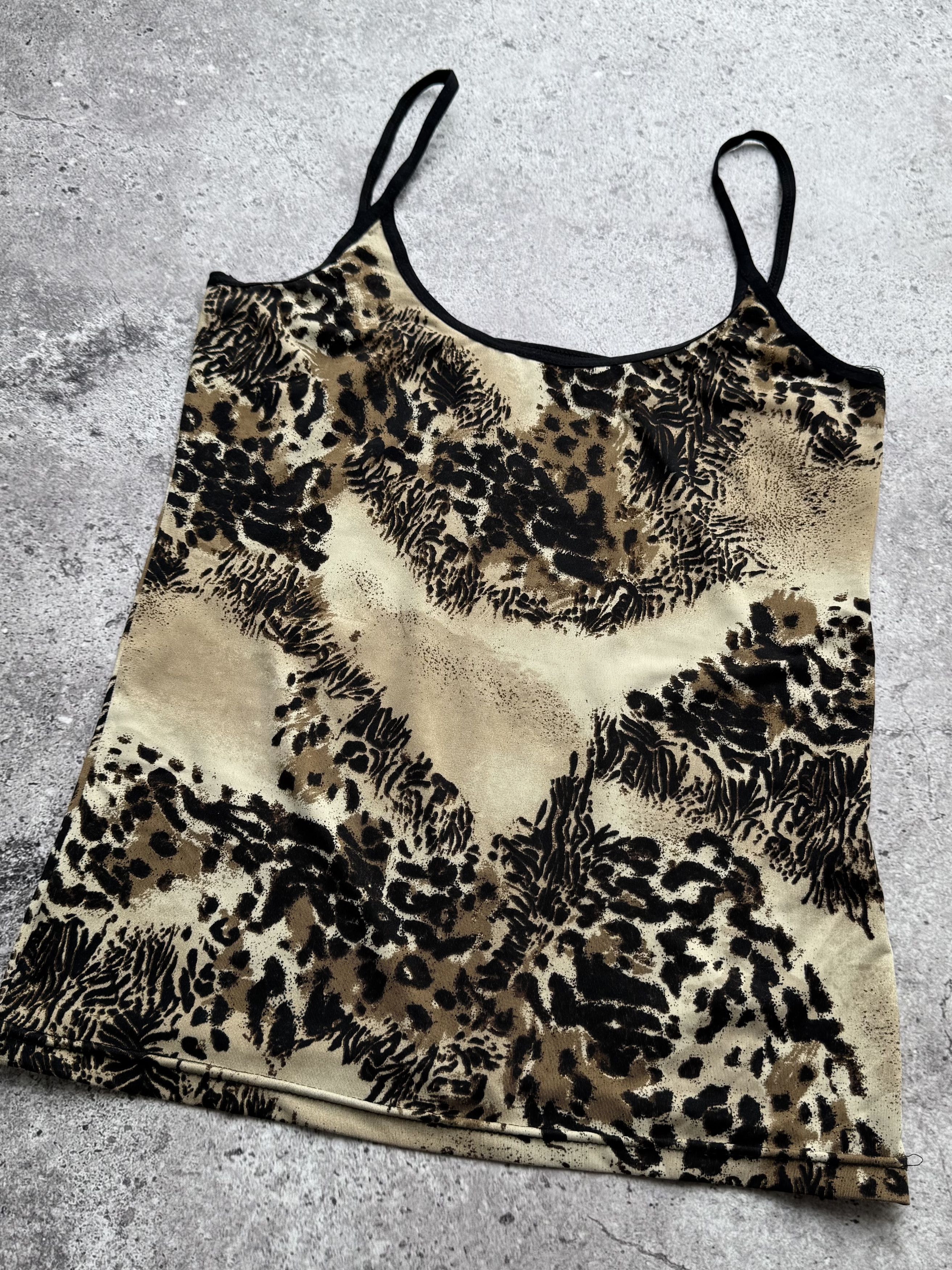 Vintage Y2K Print Cami Top Leopard Print Y2K Clubwear Tank (E8) Size XS / US 0-2 / IT 36-38 - 2 Thumbnail