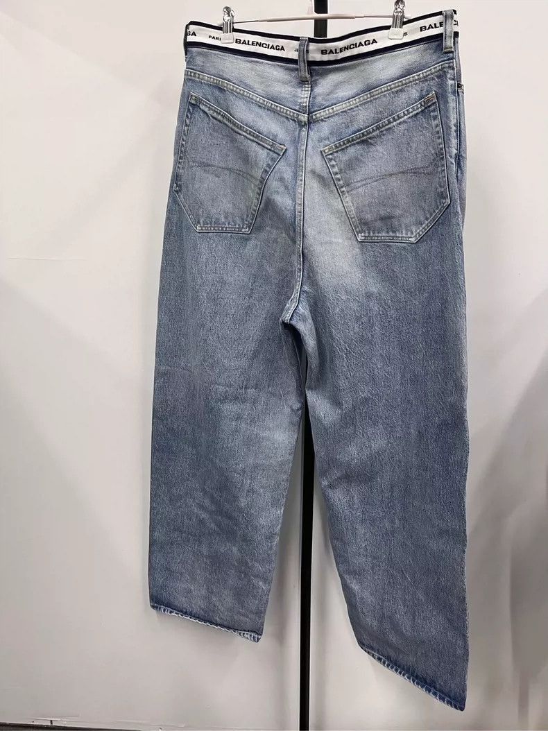 Balenciaga Balenciaga Distressed Wide Leg Denim Pants-2505 Size US 27 - 2 Thumbnail