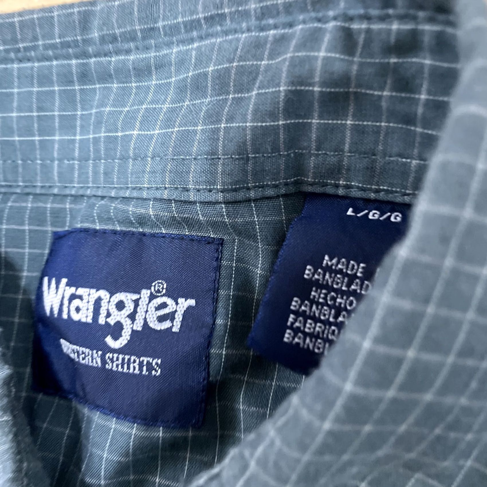 Wrangler VINTAGE WRANGLER Western Shirts Pearl Snap Men L Green Plaid Retro 48" Button-Up Shirt Size US L / EU 52-54 / 3 - 6 Thumbnail
