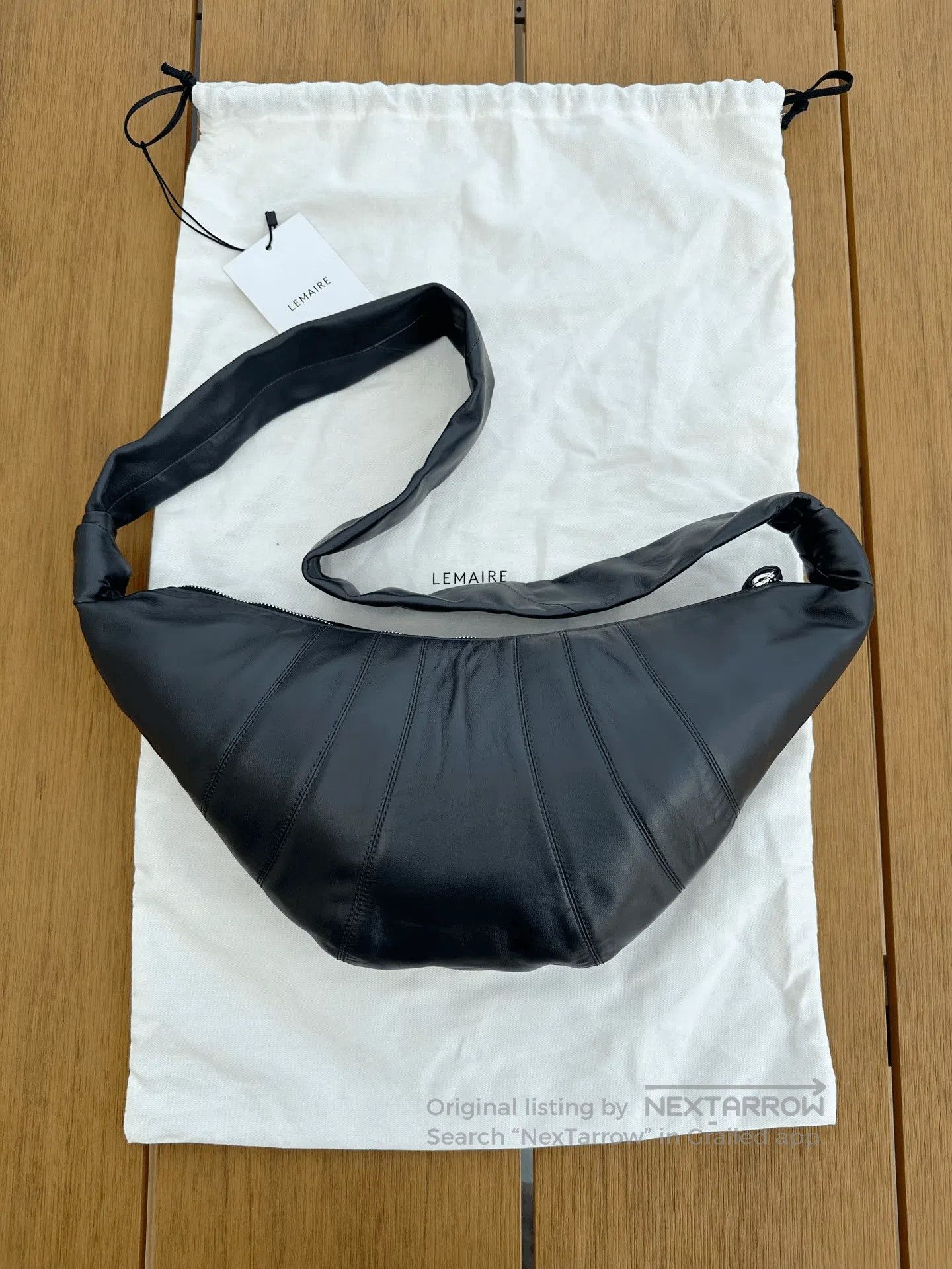 Lemaire Lemaire Medium Asphalt Black Leather Crossbody. Size ONE SIZE - 4 Thumbnail
