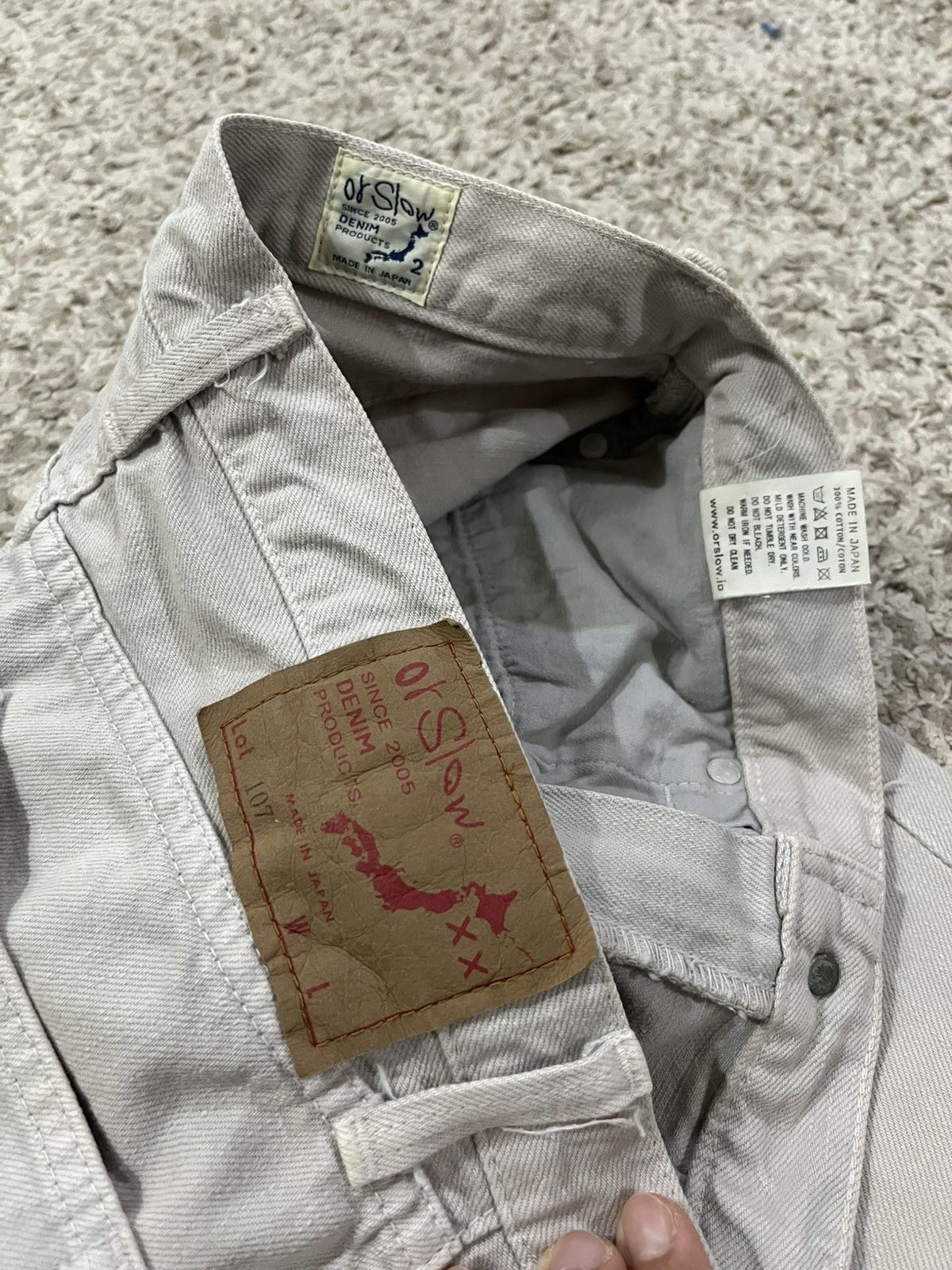 Orslow Vintage Orslow 107 Ivy Fit White Denim Jeans – Non-Selvedge Size US 29 - 10 Thumbnail