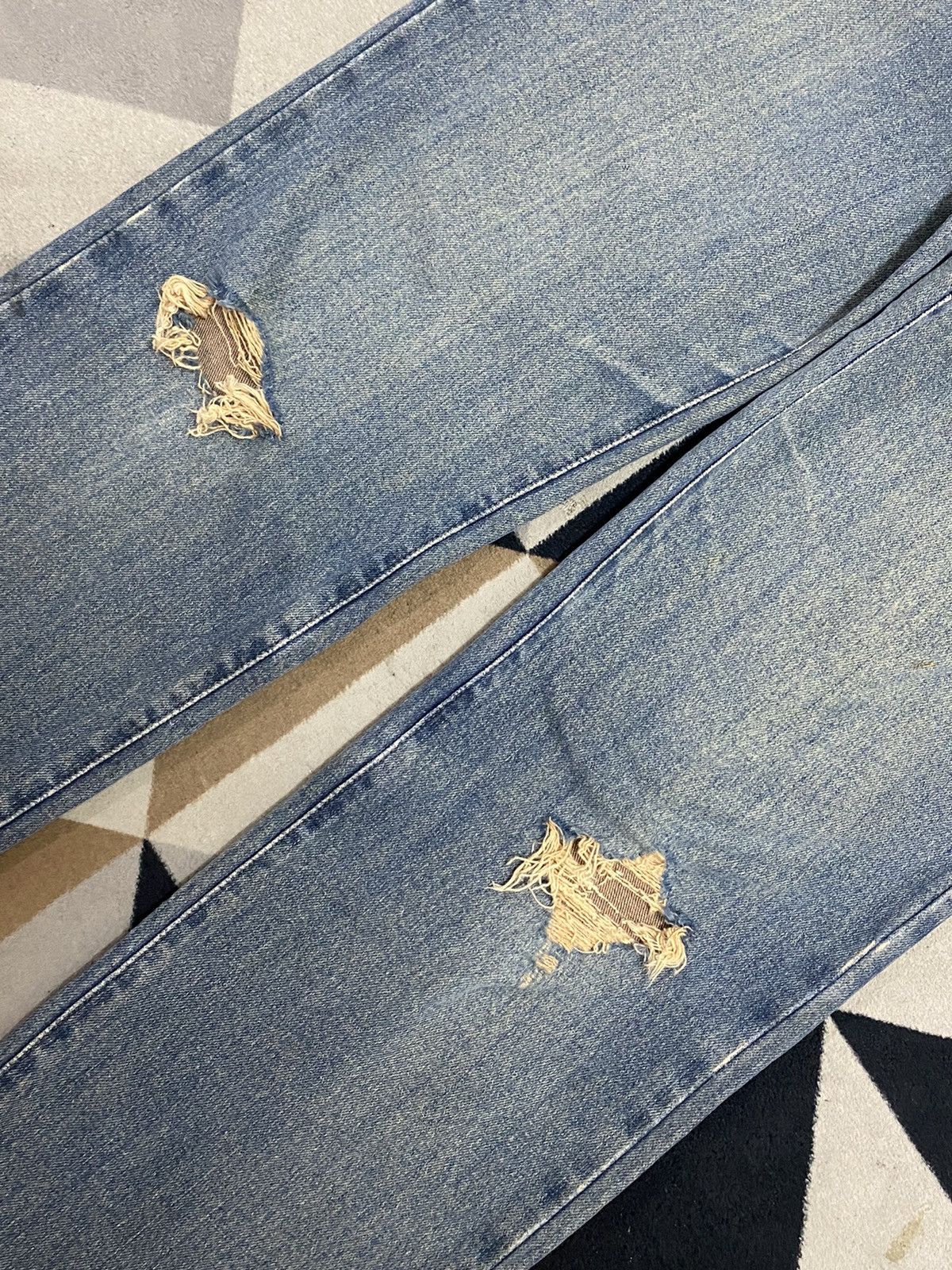 Japanese Brand Vintage Japanese Brappers Blue Wash Distressed Loose Jeans Size US 29 - 5 Thumbnail