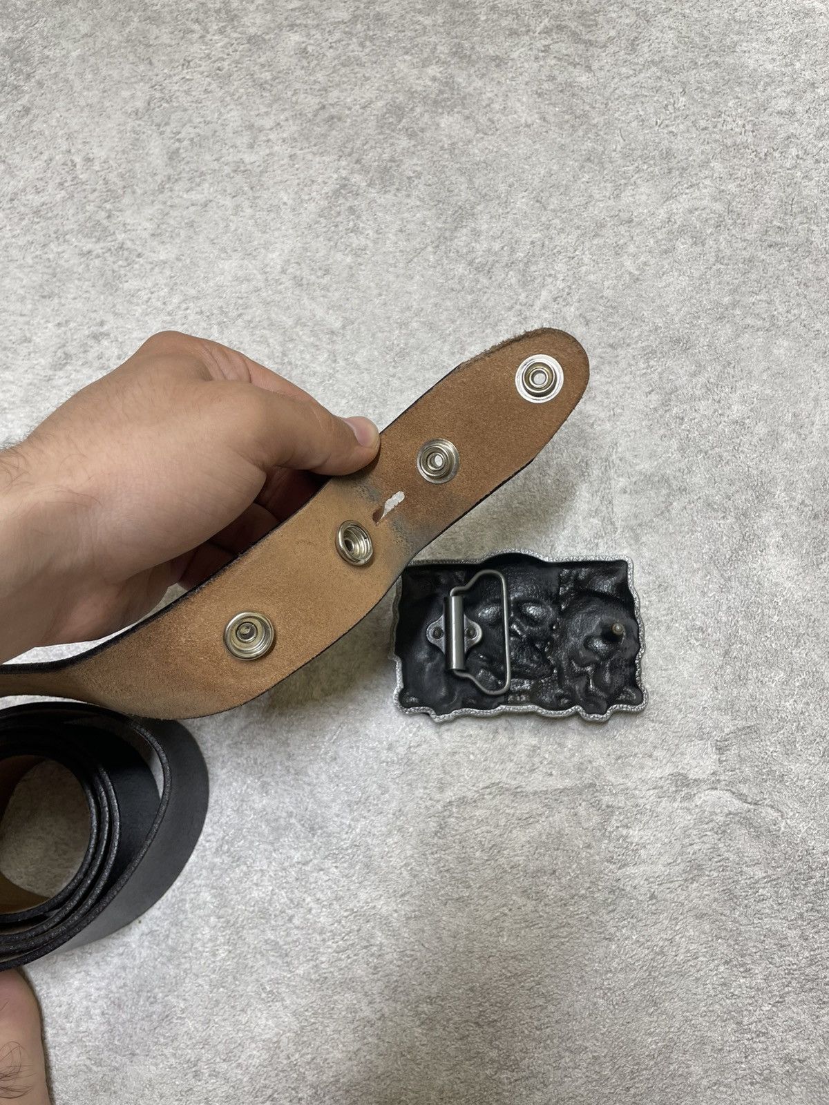 Hysteric Glamour Y2K Opium Archive Leather Belt – Skeleton Chopper Buckle Size ONE SIZE - 7 Thumbnail