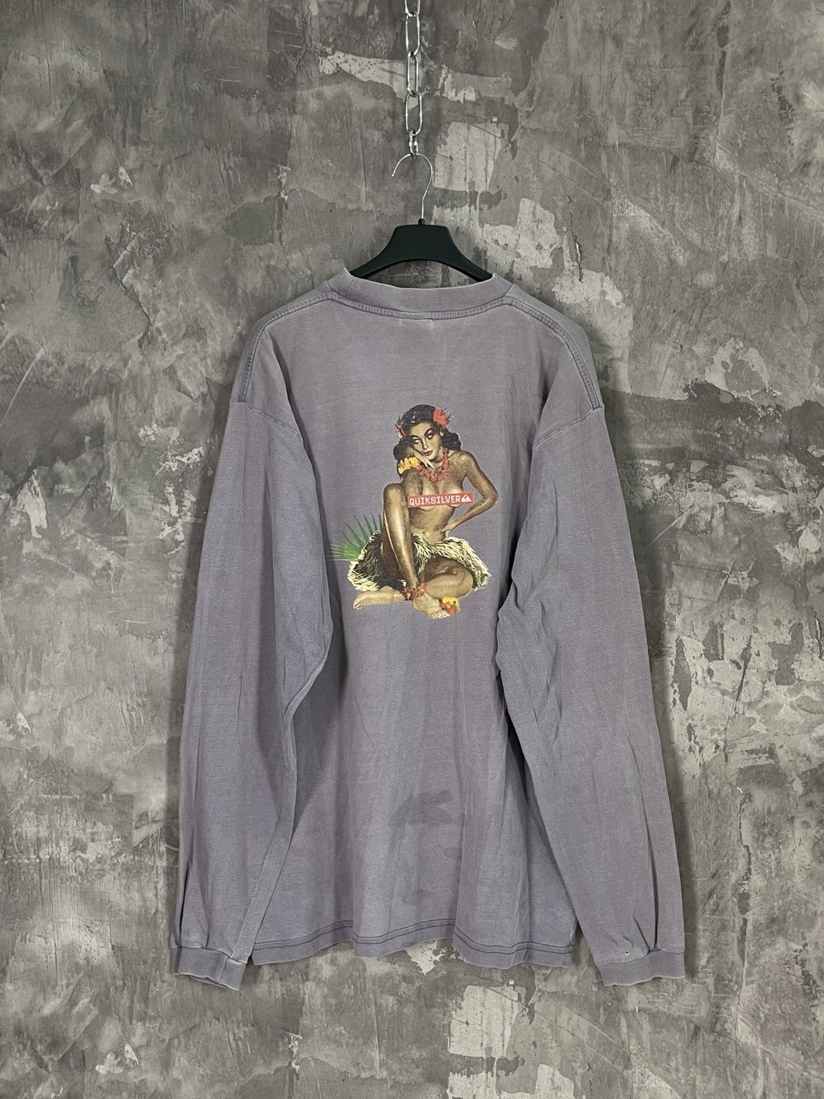 Japanese Brand × Quiksilver Quicksilver Vintage Y2K Distressed Sexy Logo Long Sleeve Size US L / EU 52-54 / 3 - 1 Thumbnail