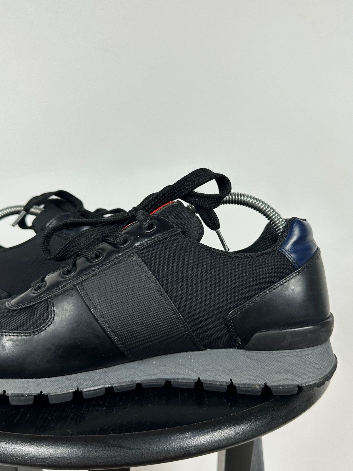 Prada Prada Matchrace Black Leather Sneakers Size US 7 / EU 40 - 19 Thumbnail