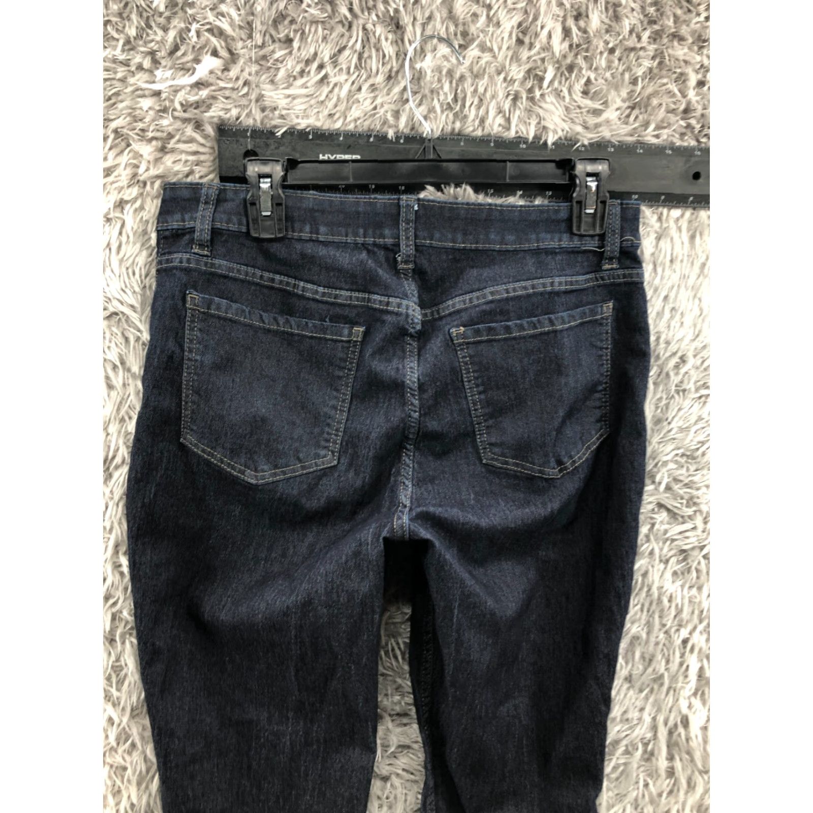 Lee Riders by Lee Jeans Mid Rise Regular Fit Dark Wash Blue 5-Pocket Denim Skinny Women's M Jeans Size 32" / US 10 / IT 46 - 6 Thumbnail