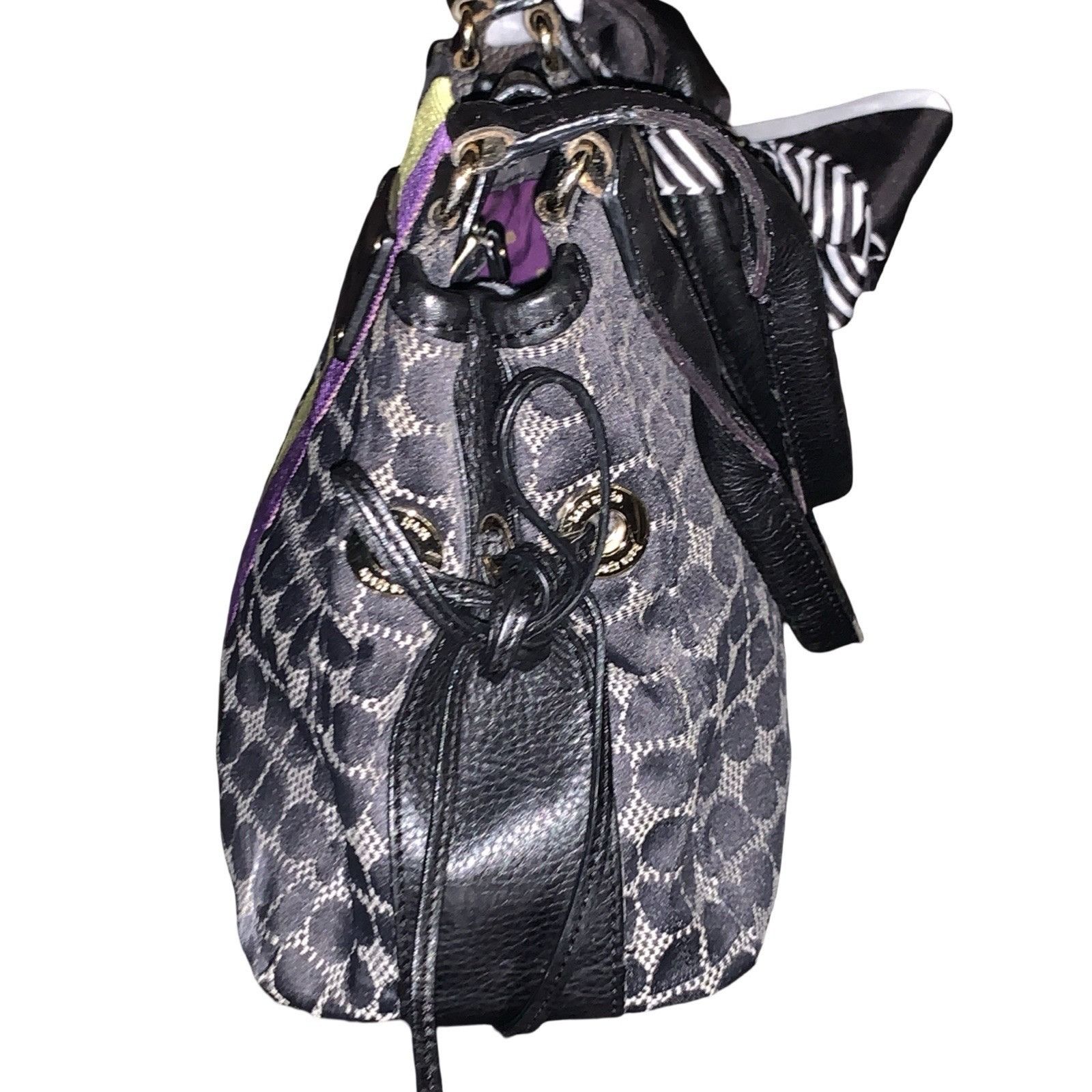 Kate Spade Vintage Y2K Kate Spade Black Canvas/black Leather Shoulder B Size ONE SIZE - 3 Thumbnail