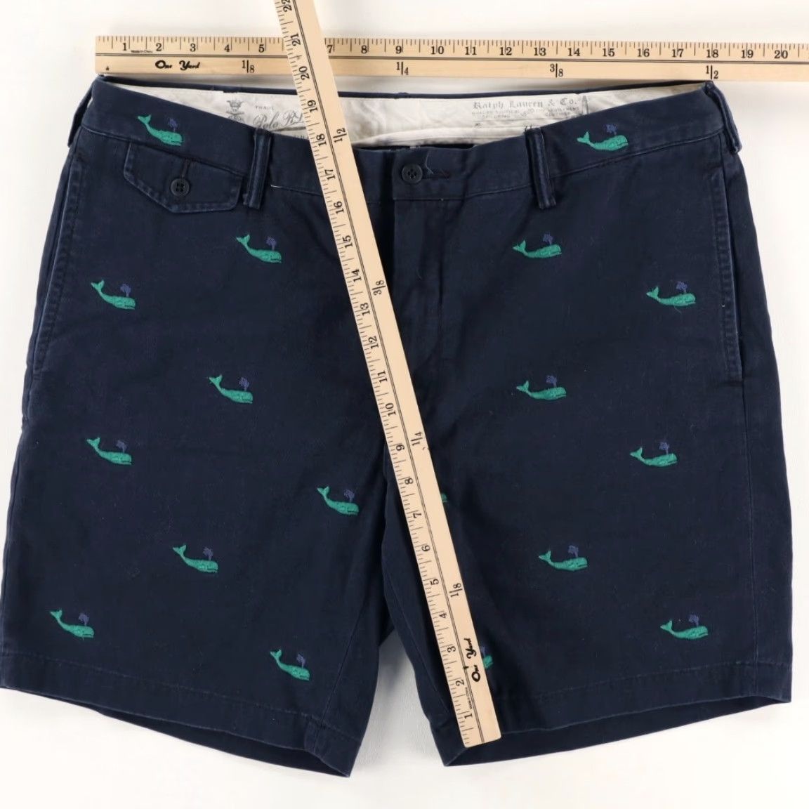 Polo Ralph Lauren Polo Ralph Lauren Whale Embroidered Cotton Khaki Chino Shorts Navy Men's 38 Size US M / EU 48-50 / 2 - 3 Thumbnail