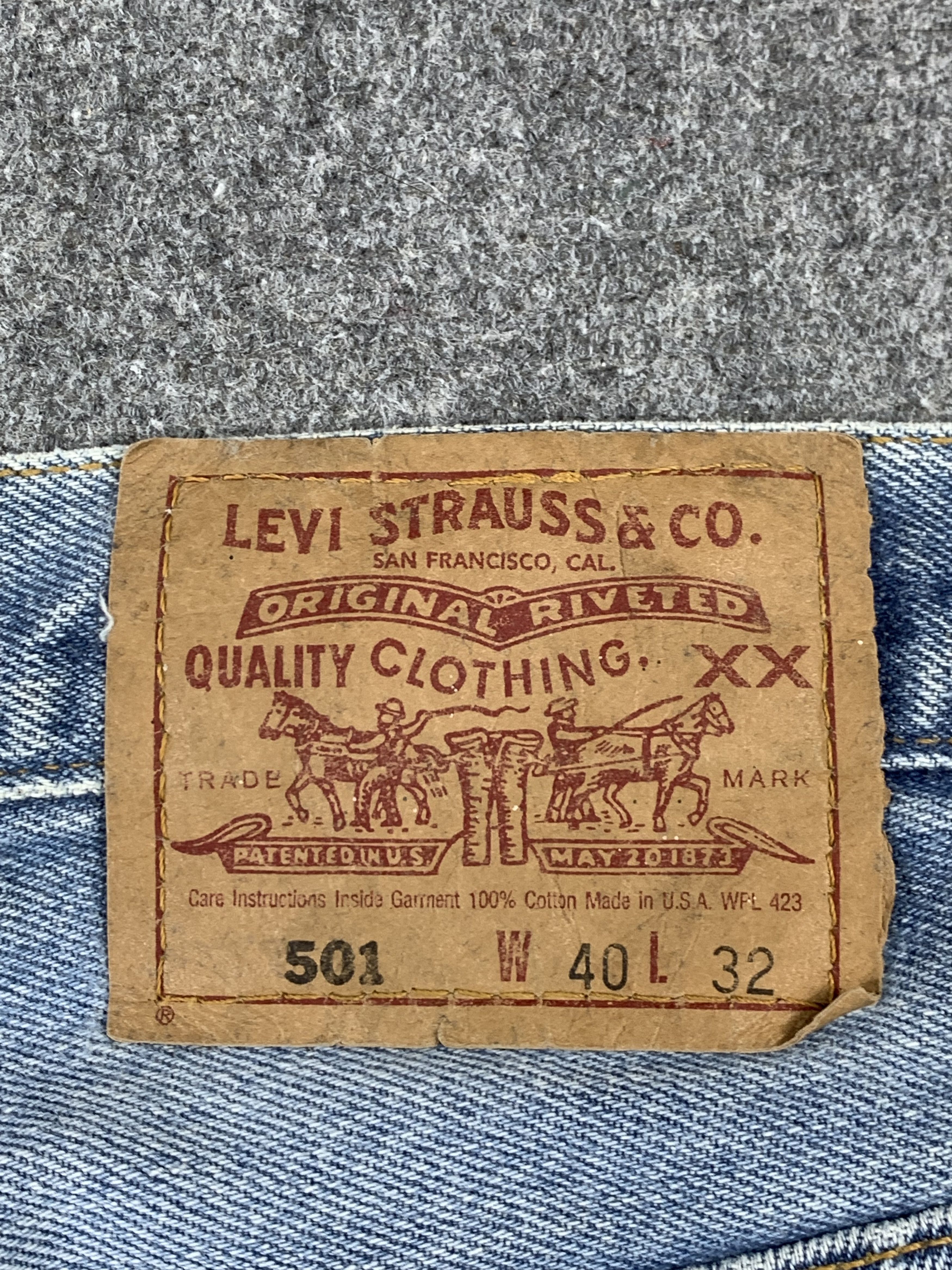Levi's Vintage 90s Levis 501 Light Wash Jeans DP2157 Size US 38 / EU 54 - 4 Thumbnail