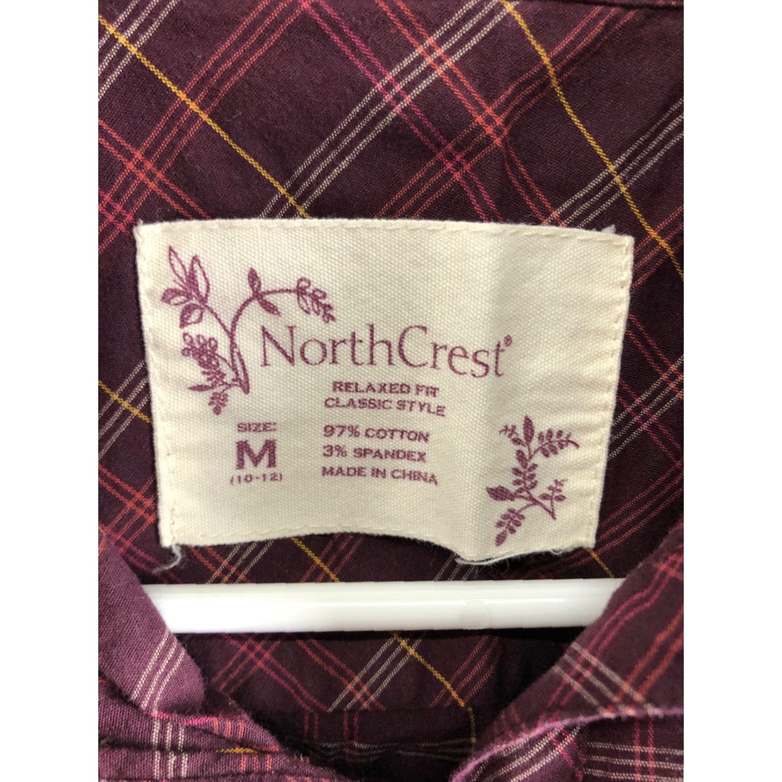 Vintage North Crest Mens M Red Plaid Long Sleeve Button Up Spread Collar Shirt Size US M / EU 48-50 / 2 - 6 Thumbnail