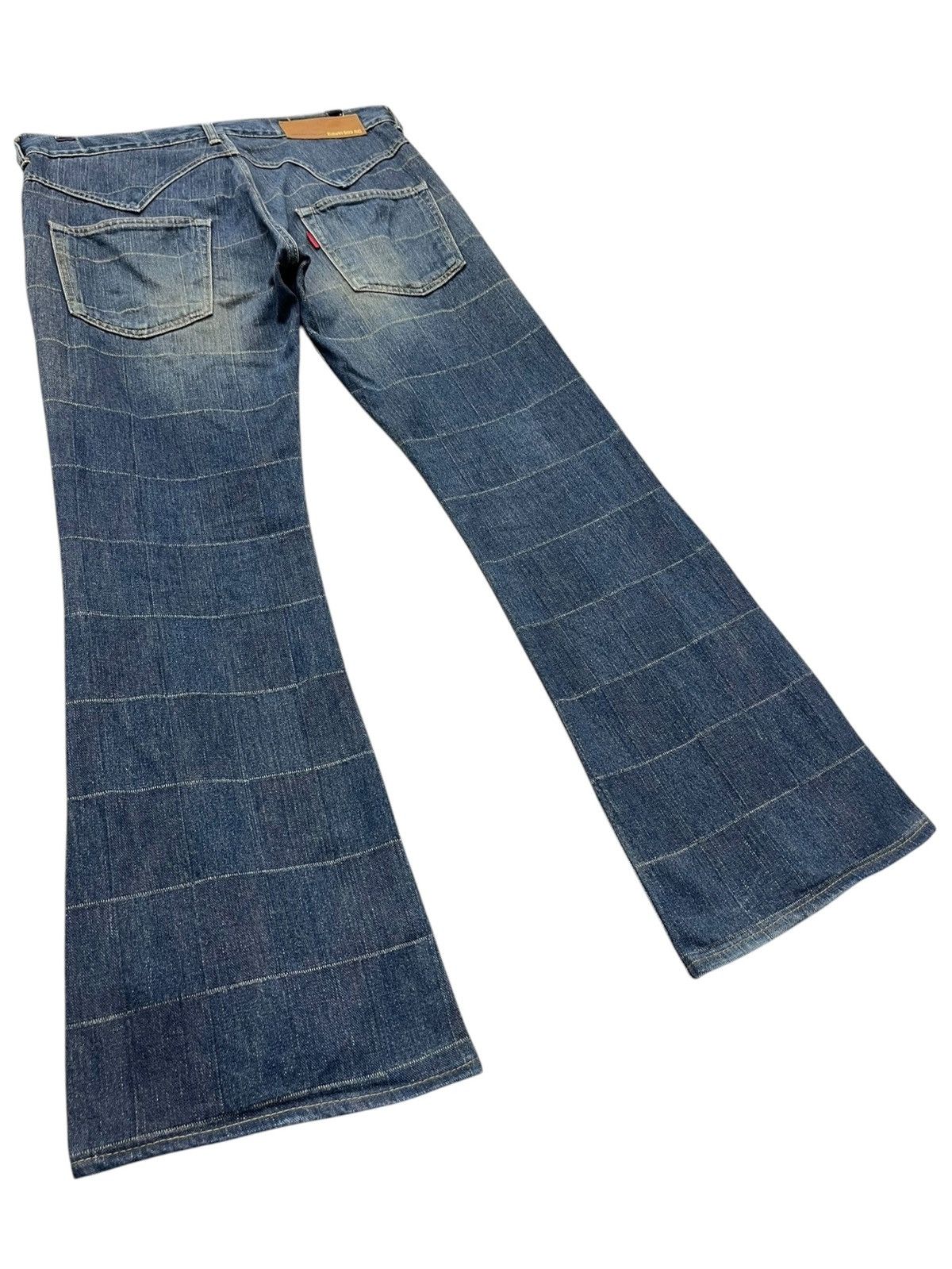 Edwin EDWIN 503 Perfect FLARE Grunge Mudwash Plaid Design Denim Size US 31 - 5 Thumbnail