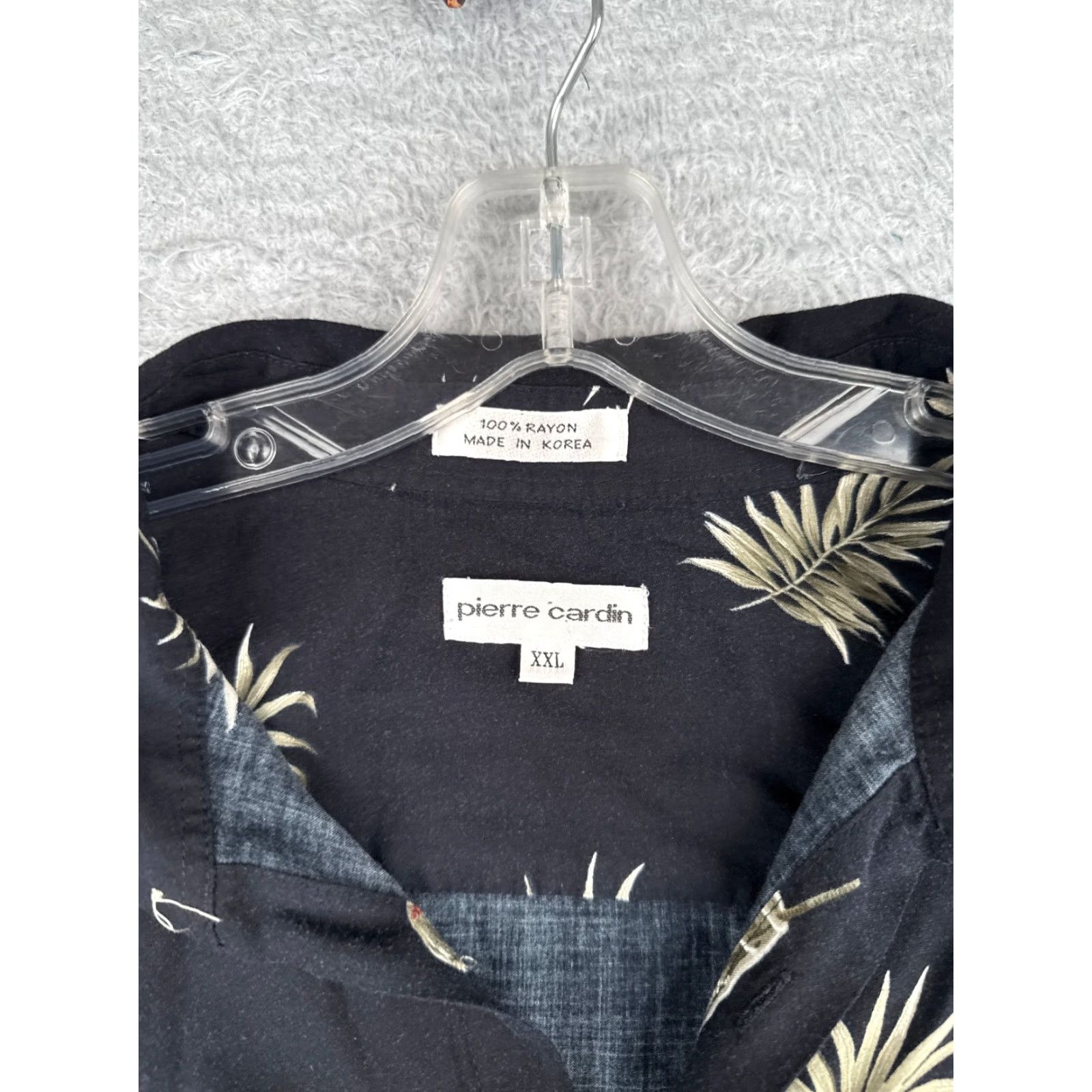 Pierre Cardin Pierre Cardin Shirt Adult 2XL XXL Black Floral Hawaiian 100% Rayon Button-Up Cocktails Size US XXL / EU 58 / 5 - 6 Thumbnail
