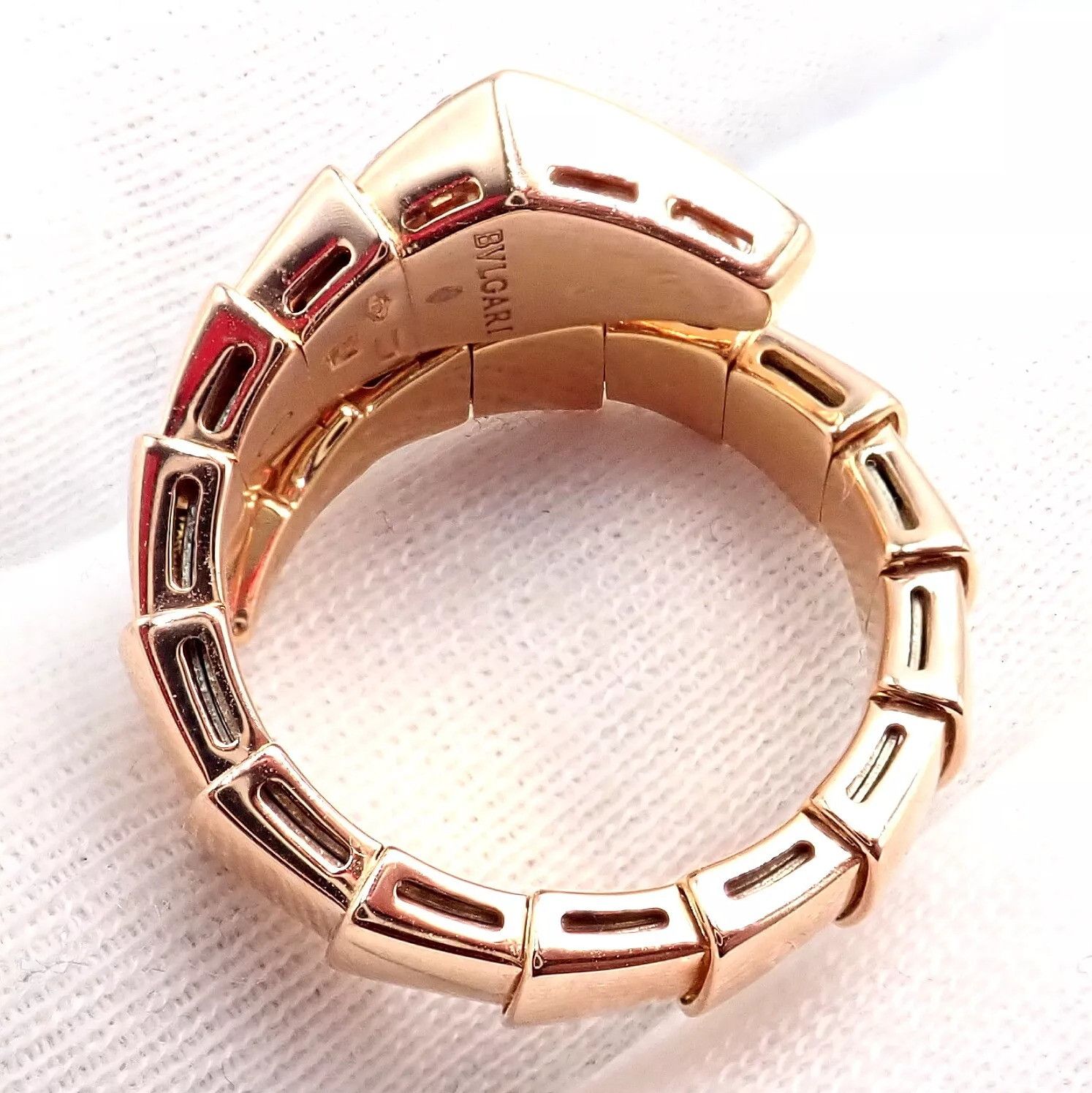 Bvlgari Bulgari Bvlgari Viper 18k Rose Gold Diamond Large Ring Size ONE SIZE - 8 Thumbnail
