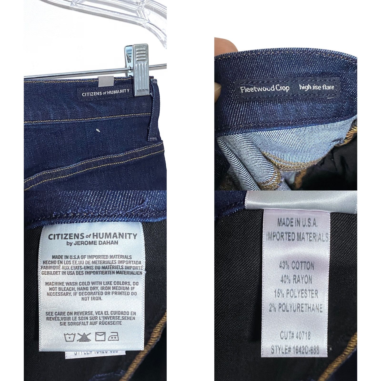 Citizens Of Humanity VINTAGE Citizens of Humanity Jeans Fleetwood Crop High Rise Flare Sculpt Womens 24 NWT Size 42" / US 20 - 8 Thumbnail