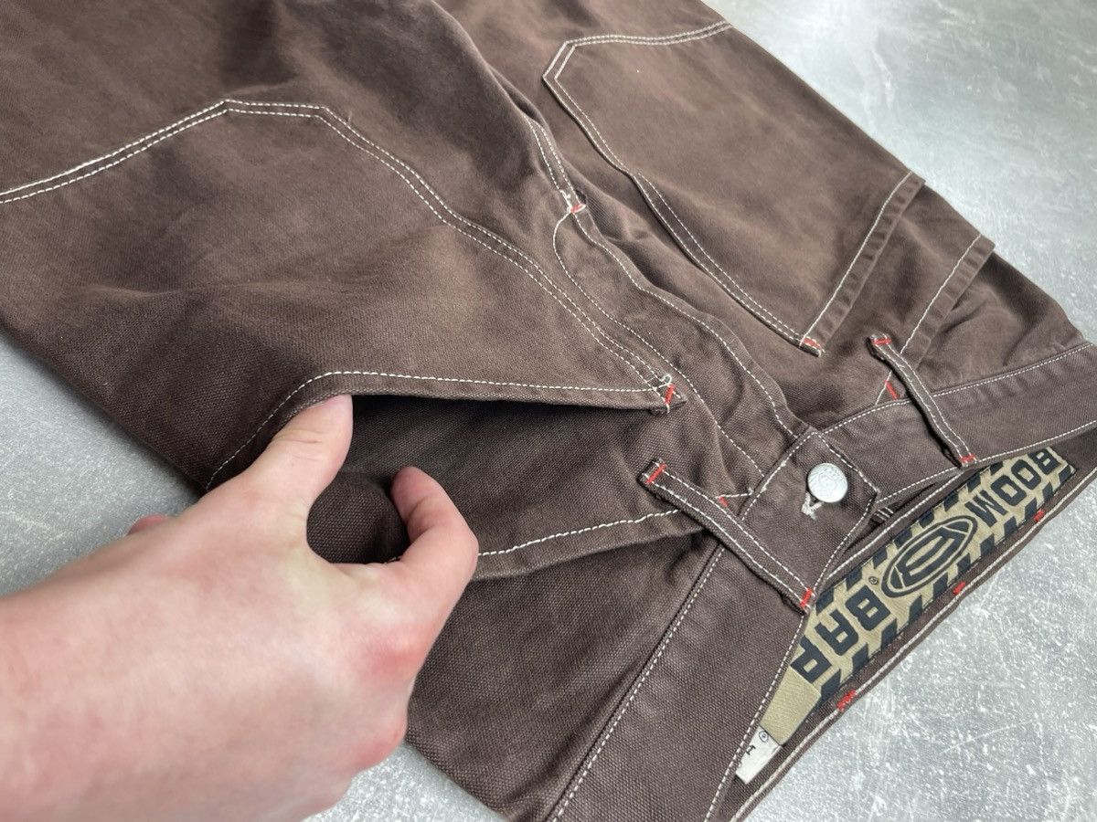 Other Boom Bap Y2K RAP Stitch Detail Heavy Cotton Wide Brown Pants Size US 31 - 9 Thumbnail