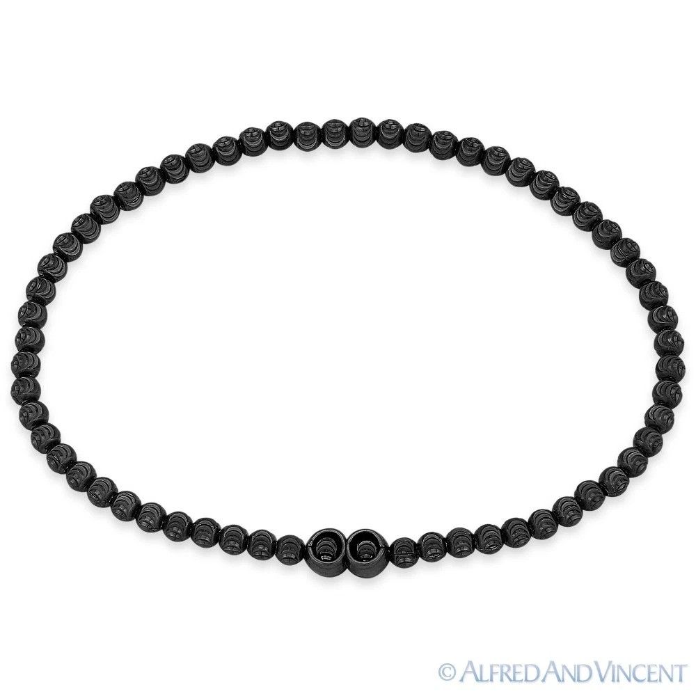 Other 3mm Moon-Cut Ball Bead Italy-Made Stretch Bracelet Size ONE SIZE - 1 Preview