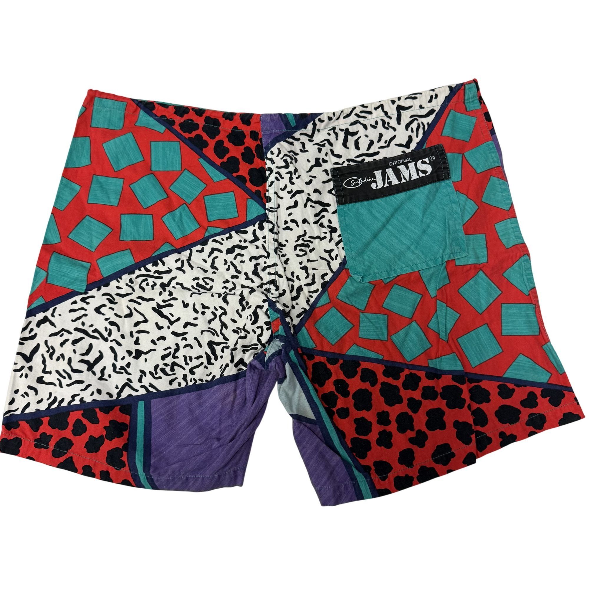 Other Vtg Original JAMS Surf Line Neon GEOMETRIC Shorts Size US 36 / EU 52 - 2 Thumbnail