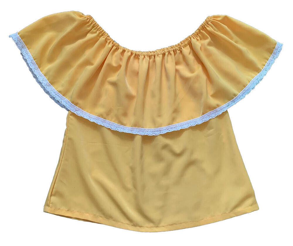 Designer New Yellow Hand Made Blouse M Size M / US 6-8 / IT 42-44 - 2 Thumbnail