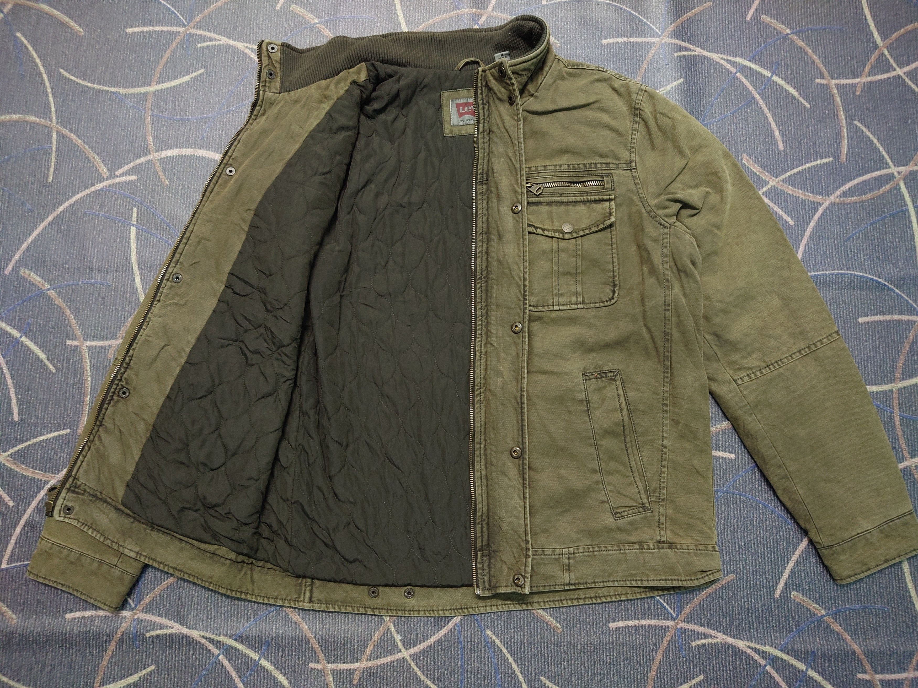 Levi's Levi's Green Olive Canvas Jacket Lined Trucker Jacket Size US M / EU 48-50 / 2 - 1 Thumbnail