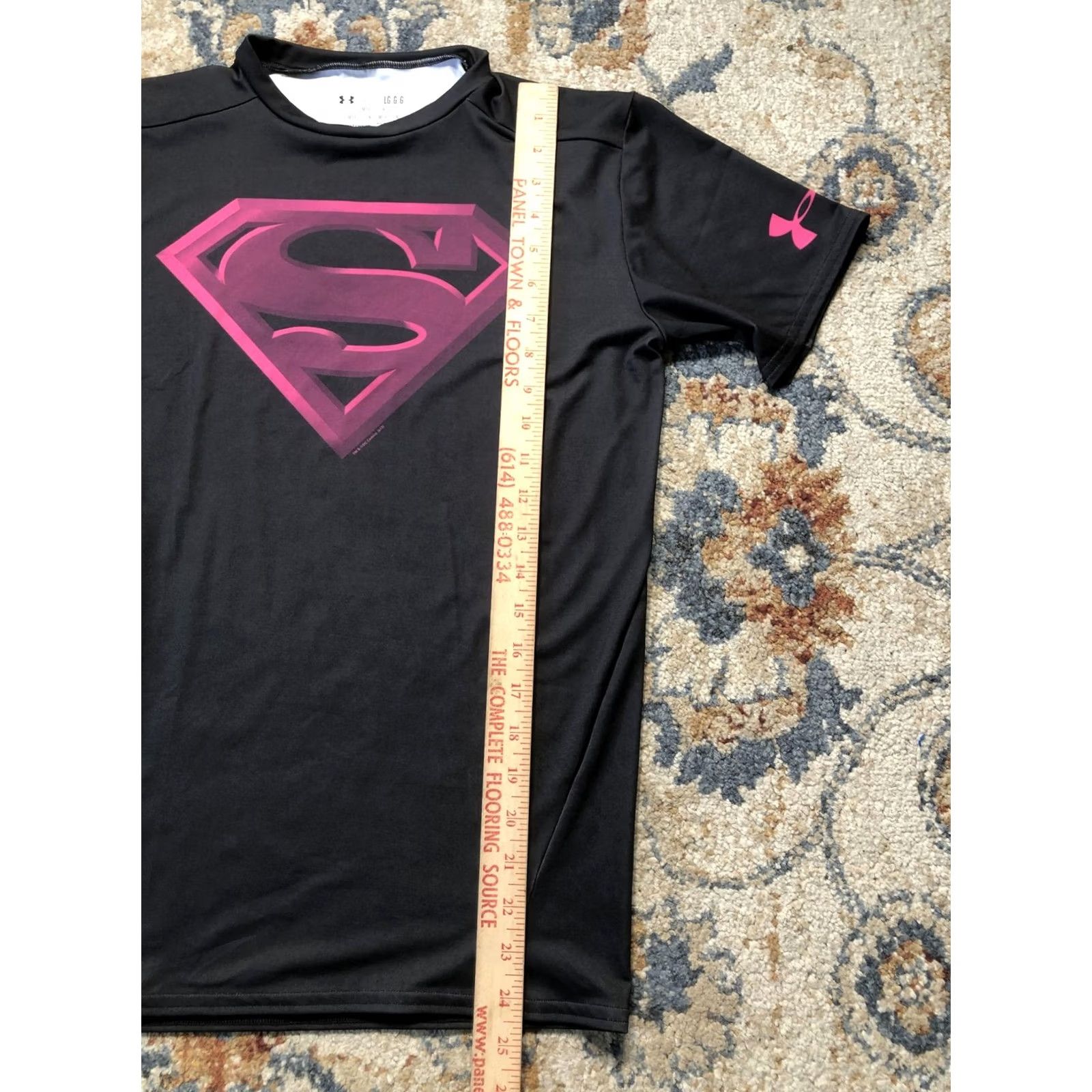 Under Armour Under Armour HeatGear Shirt Mens Large Black Superman Short Sleeve Raglan Crew Neck Compression Athletic Tee Size US L / EU 52-54 / 3 - 5 Thumbnail