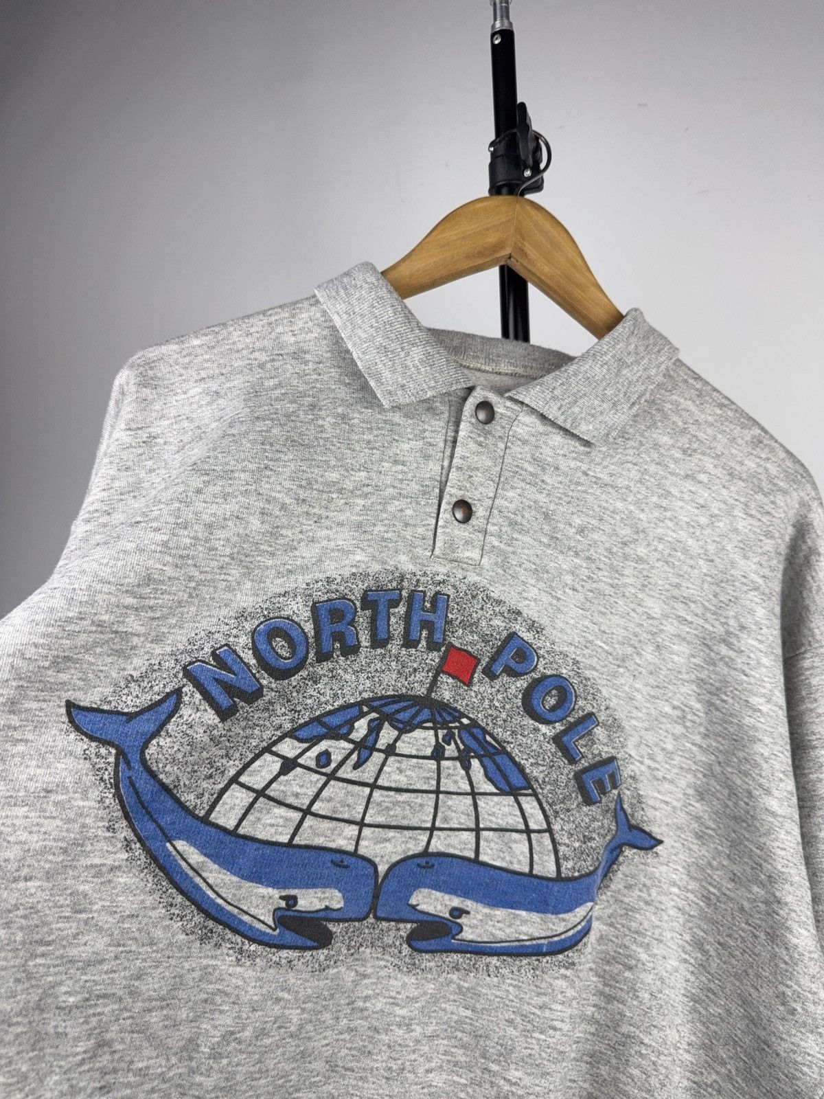Vintage Vintage 80s Retro North Pole Whale Graphic Polo Sweatshirt Size US S / EU 44-46 / 1 - 3 Thumbnail