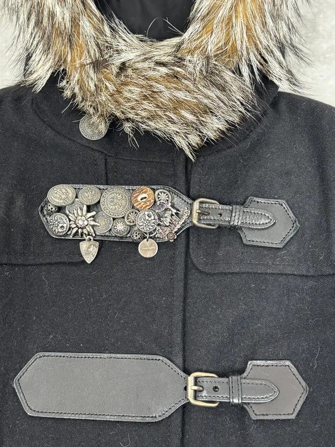 Prada 2000s Prada Fur Hooded Pins Straps Wool Long Jacket Size S / US 4 / IT 40 - 9 Thumbnail