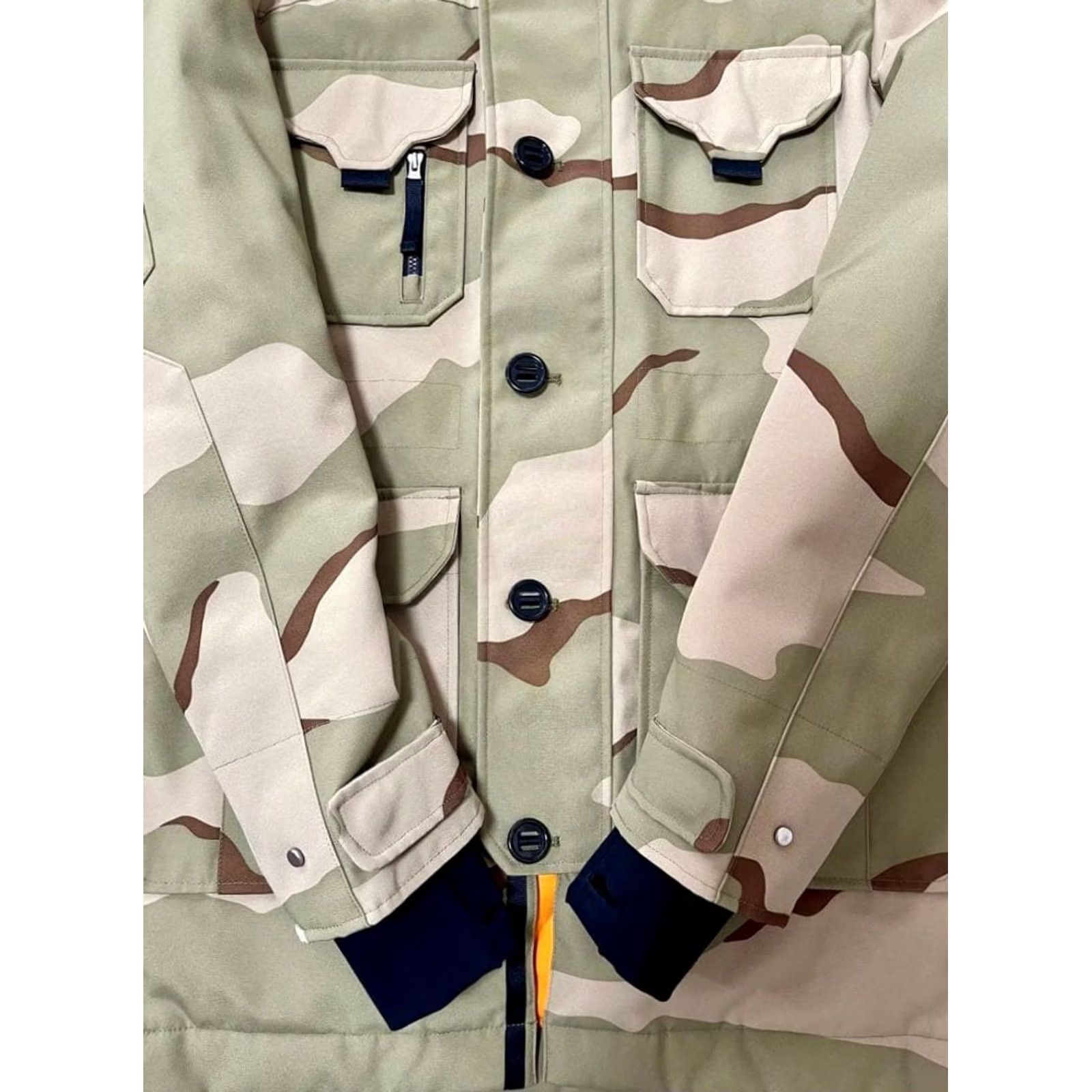 Lacoste LACOSTE Desert Camo Down Jacket/ Beige x Brown/ Size: S Mens Jacket Size US S / EU 44-46 / 1 - 3 Thumbnail