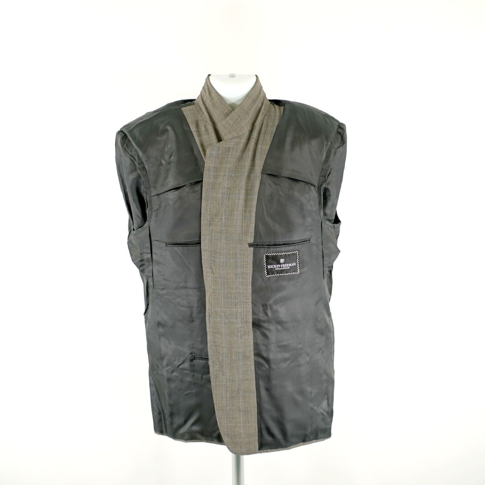 Hickey Freeman Hickey Freeman Collection Boardroom Wool Beige Glen Plaid 2 Size 42 - 13 Thumbnail