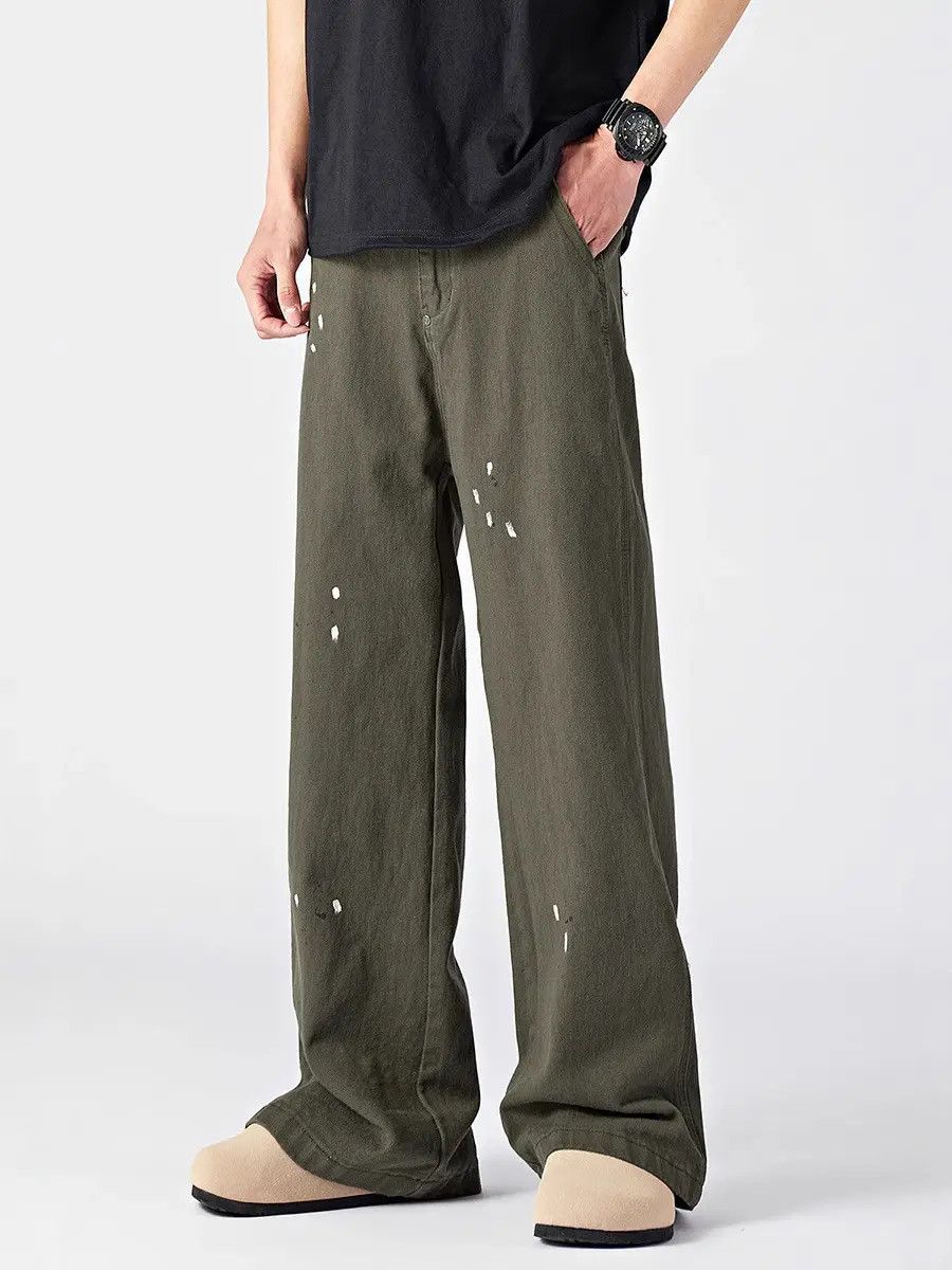 Japanese Brand × Jean Retro loose splashed ink wide leg jeans Size US 32 / EU 48 - 2 Thumbnail
