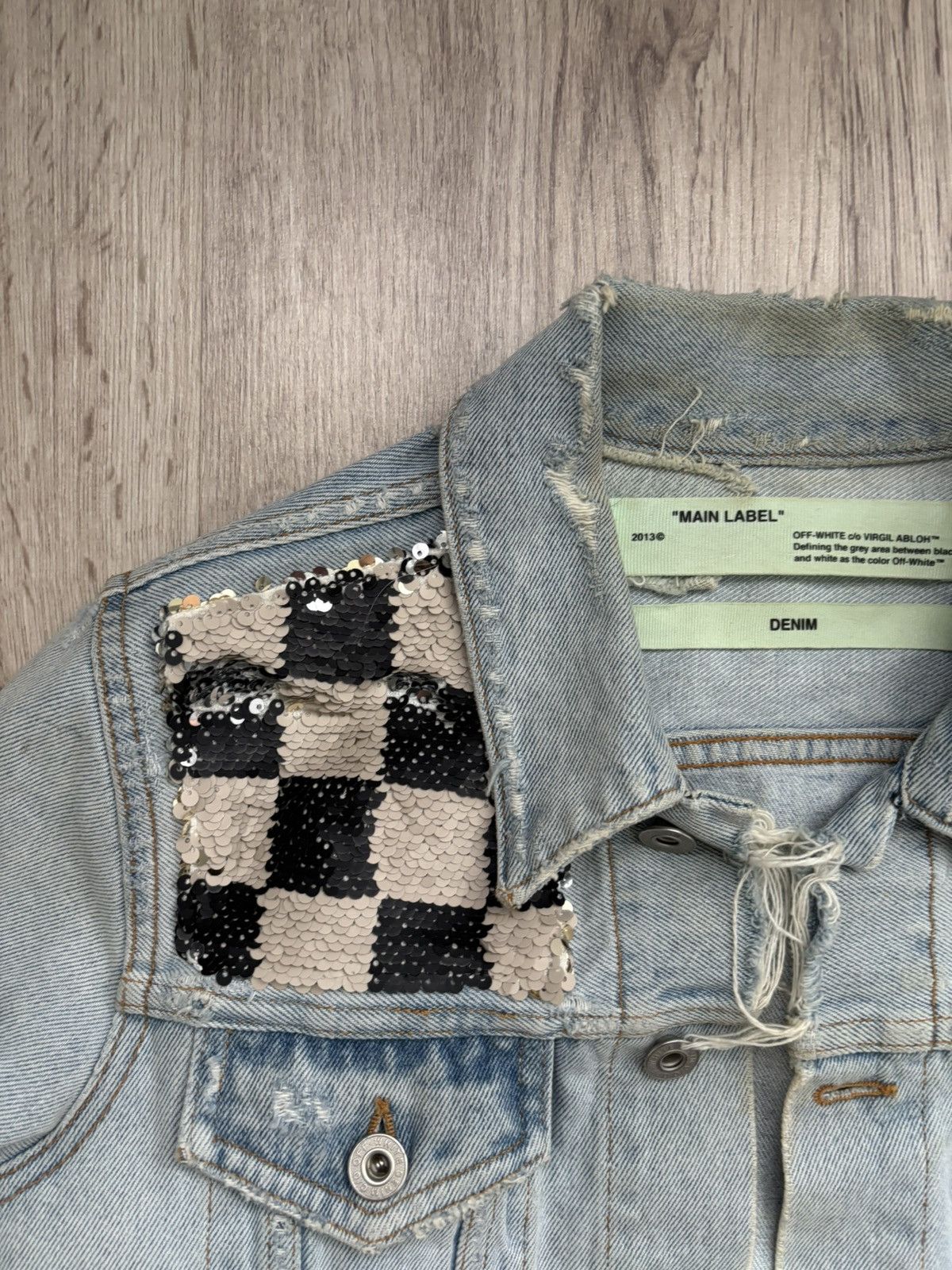 Off-White OFF-WHITE C/O VIRGIL ABLOH CHECKERED DENIM JACKET size 40 Size L / US 10 / IT 46 - 5 Thumbnail