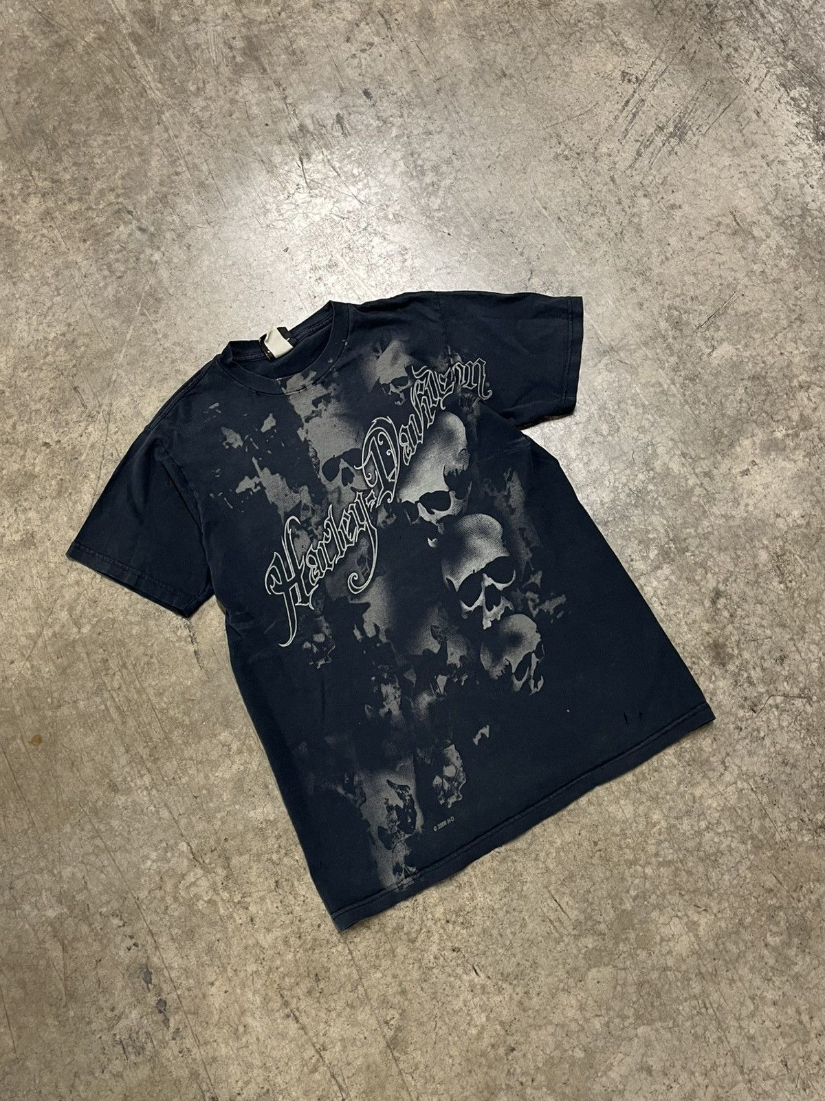 Harley Davidson × Vintage Harley Davidson skull vintage AOP style tee shirt hype rare Size US M / EU 48-50 / 2 - 1 Thumbnail