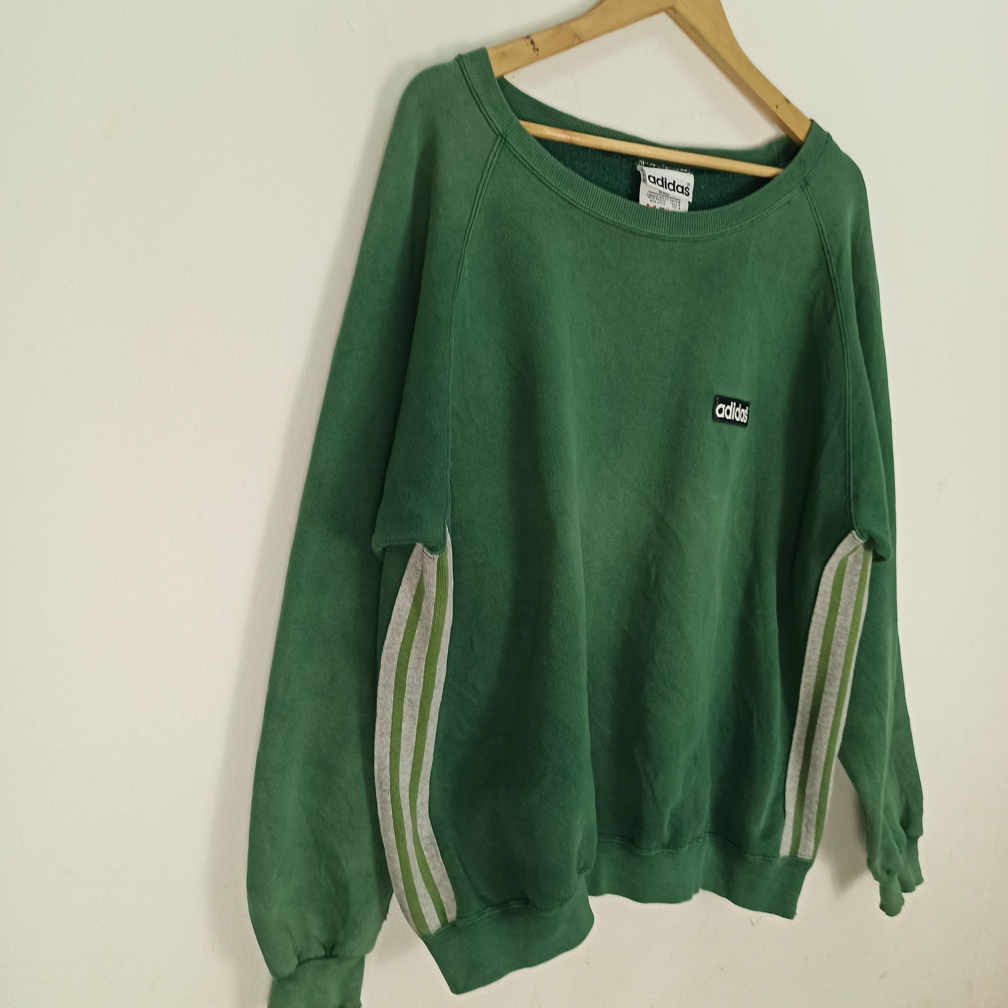 Adidas Vintage Distressed Adidas Sweatshirt Made in Usa Size US L / EU 52-54 / 3 - 2 Thumbnail